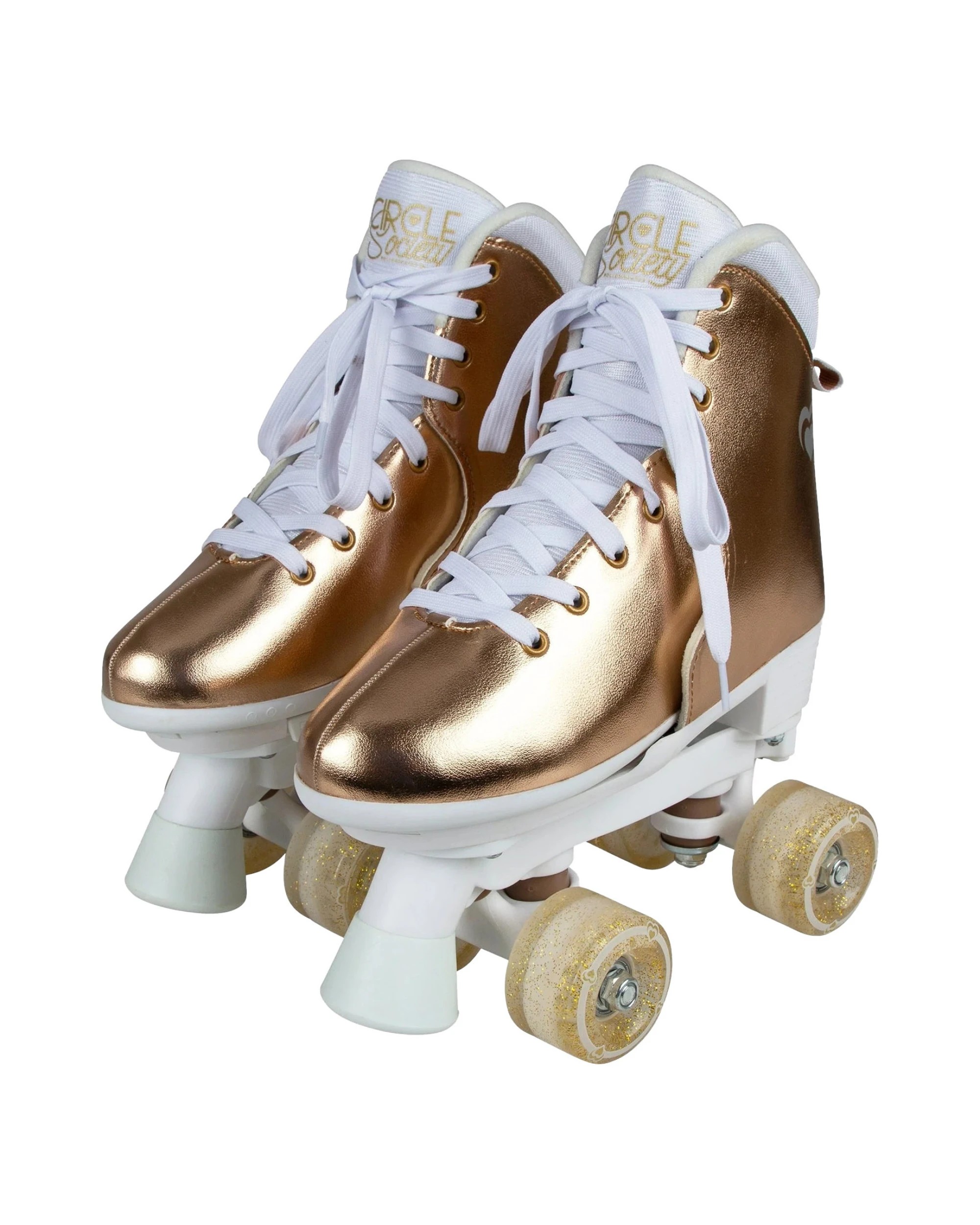 1 Circle Society Adjustable Quad Kids Metallic Rose Gold Rhythm Roller Skates, 1 of 9