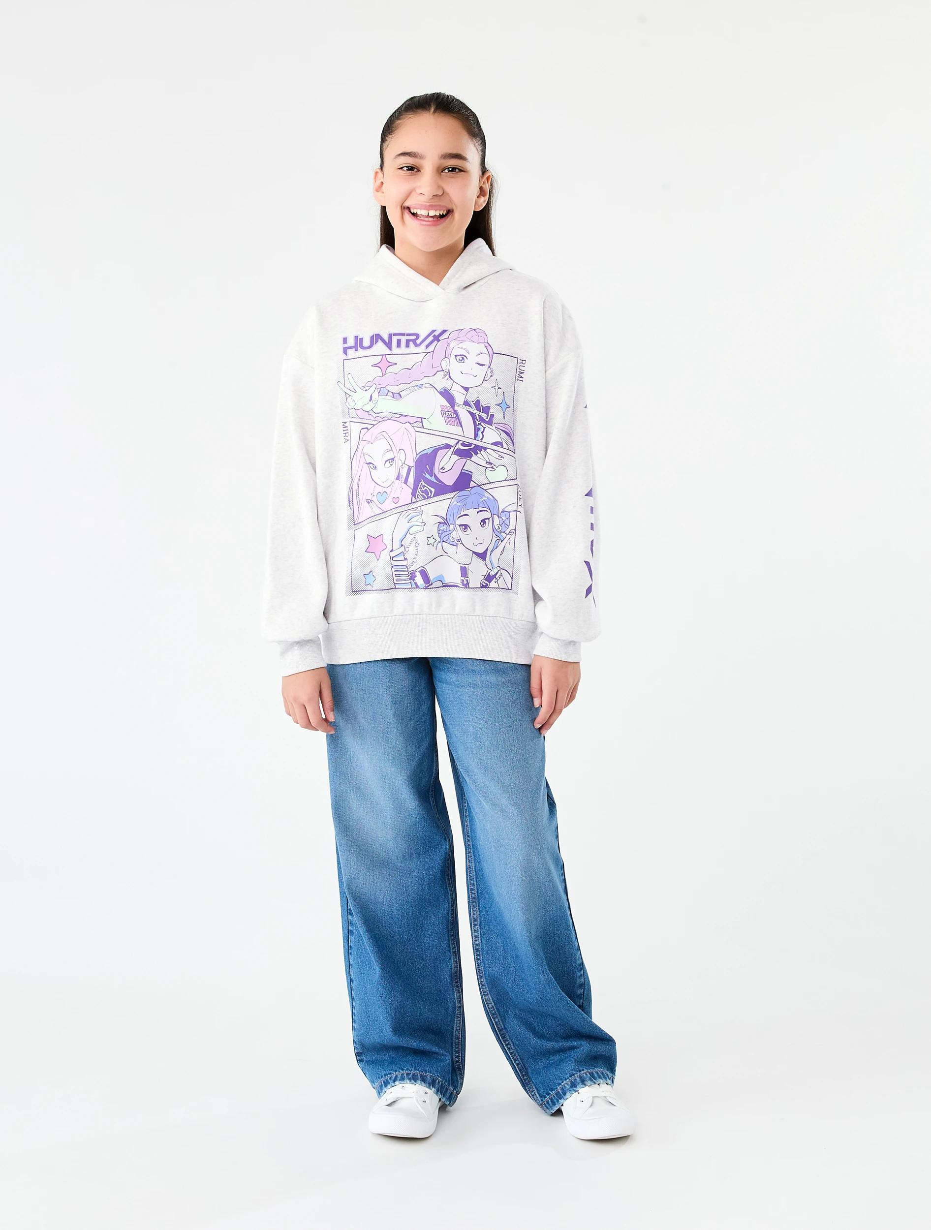 7 KPop Demon Hunters License Oversized Hoodie Grey Dh, 7 of 8