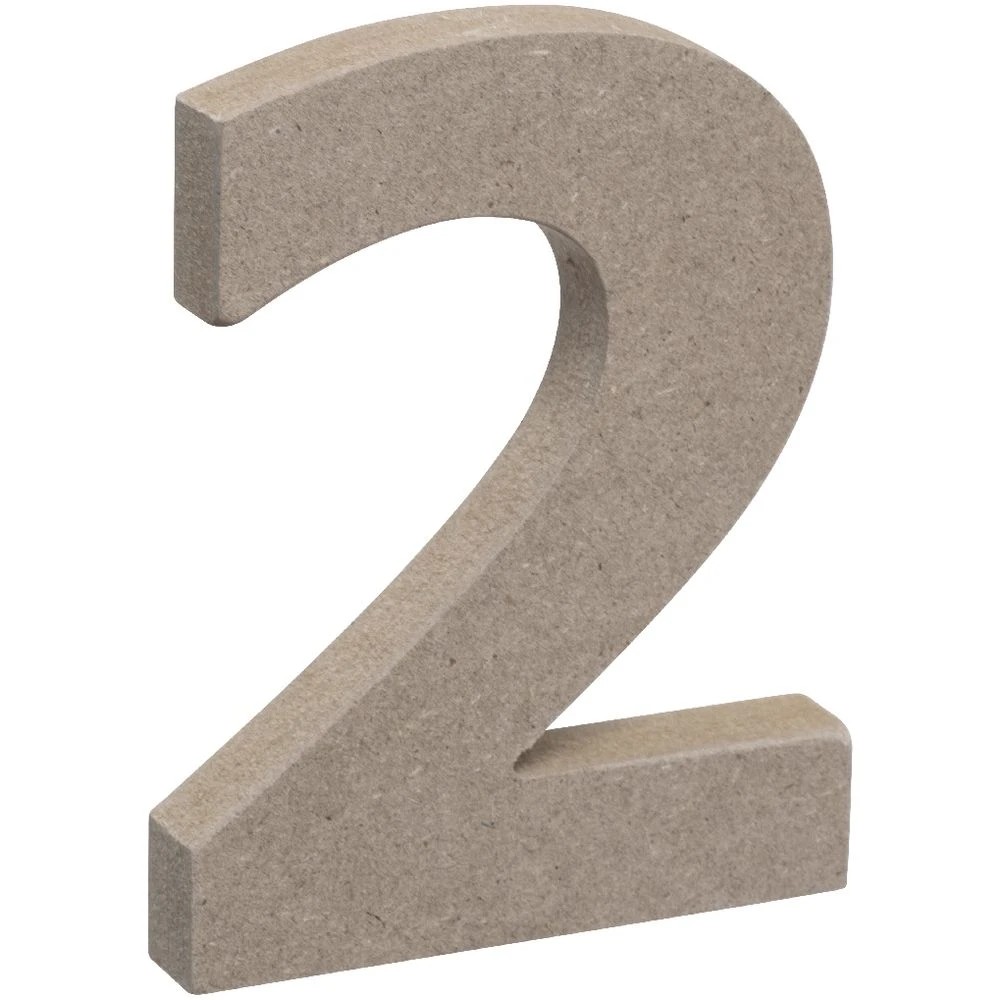 3 Born Wooden Number 2 10cm, 3 of 3