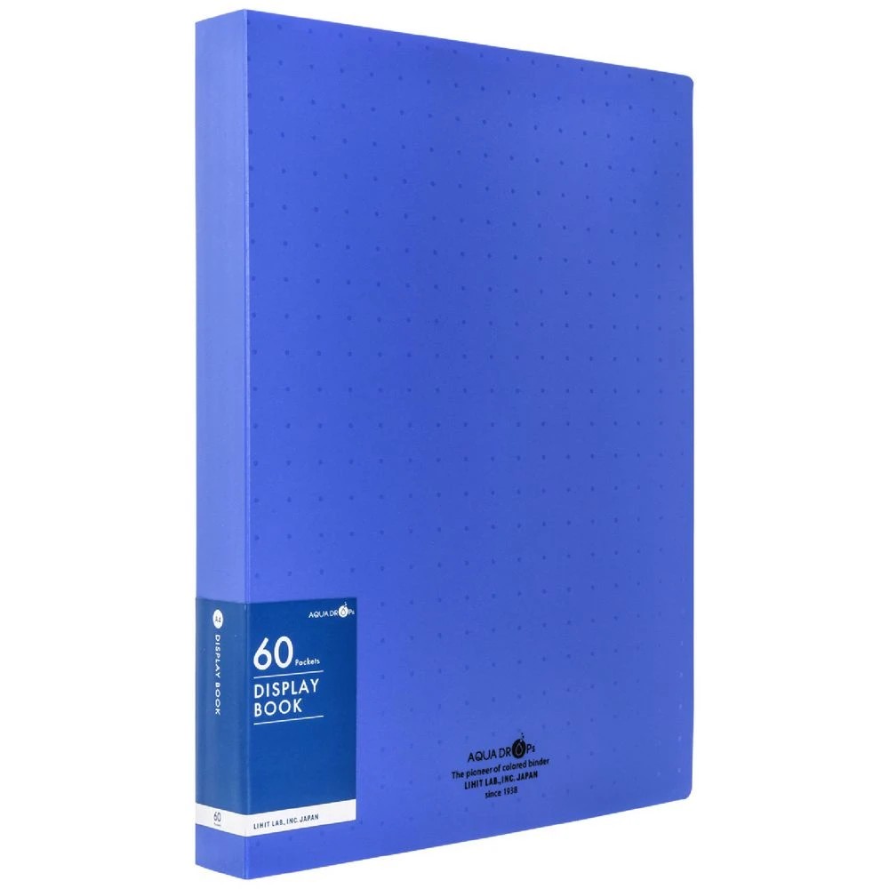 1 Aqua Drops A4 Display Book 60 Pocket Fixed Vivid Blue, 1 of 4