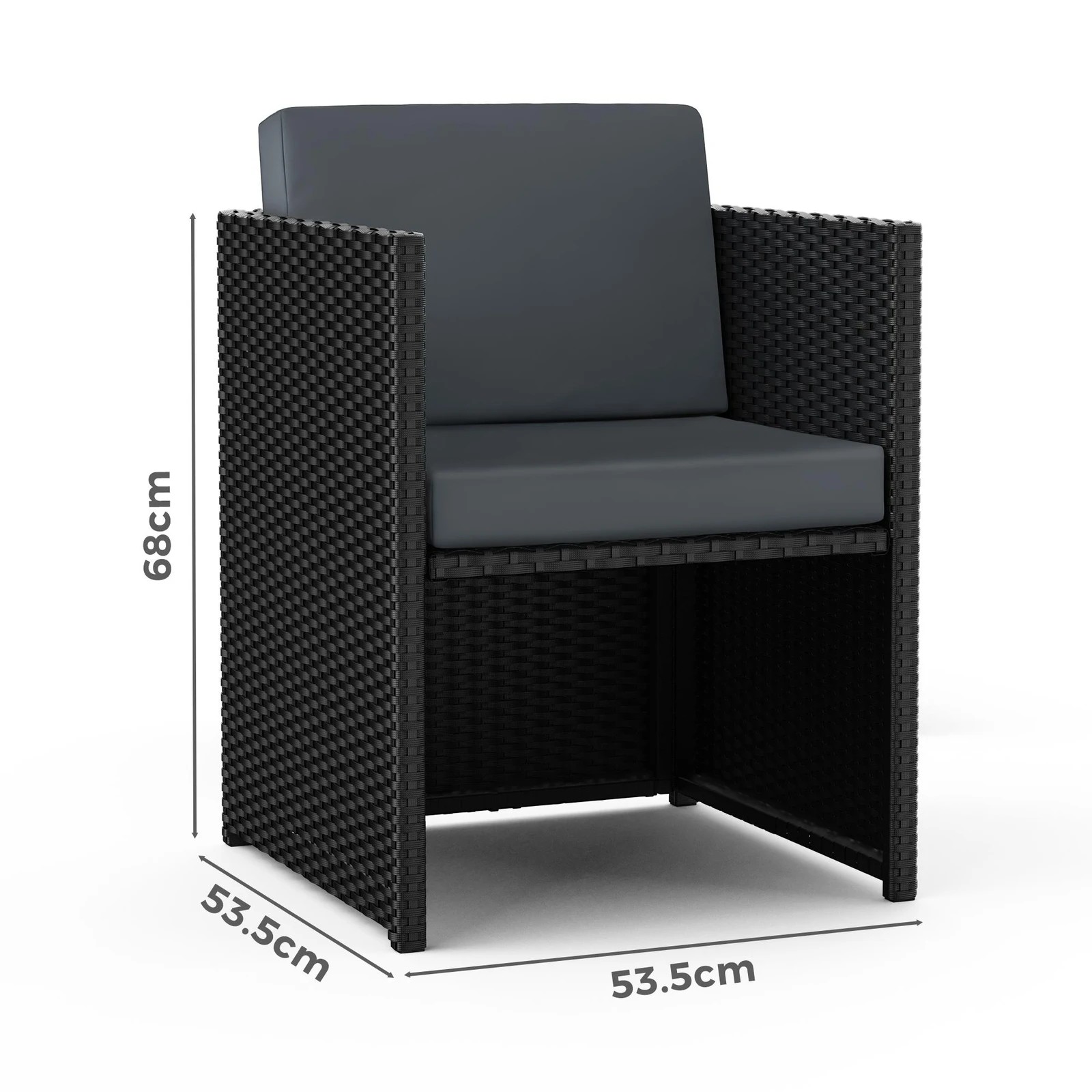 5 Alfordson 2x Outdoor Dining Chairs Patio Garden Lounge Chair Wicker Furniture - Black, 5 of 7