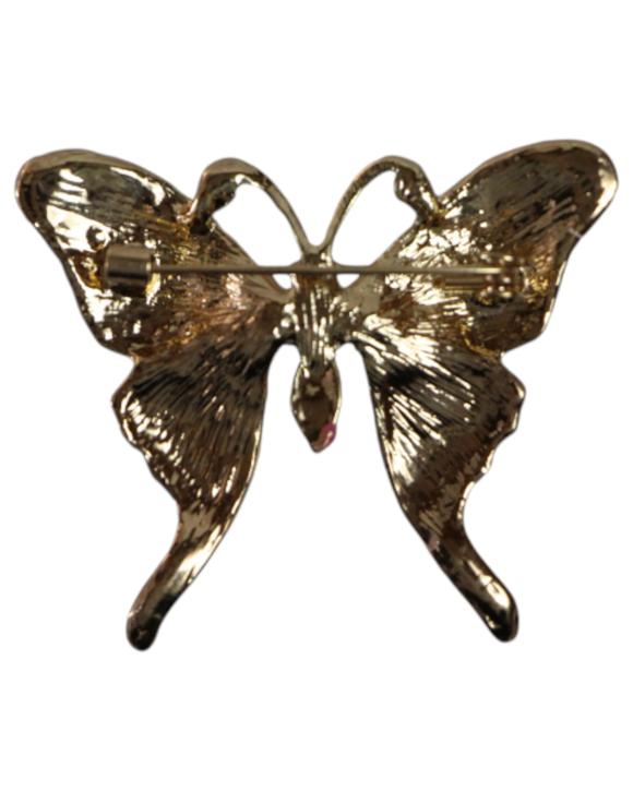 Zasel Pink Purple Butterfly Brooch Blazer Shirt Pin - Multi