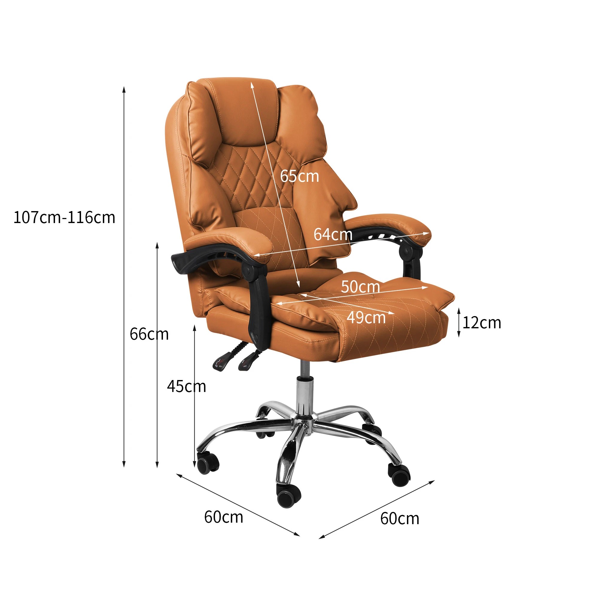 3 Levede Pu Leather Office Chair No Footrest, 3 of 6