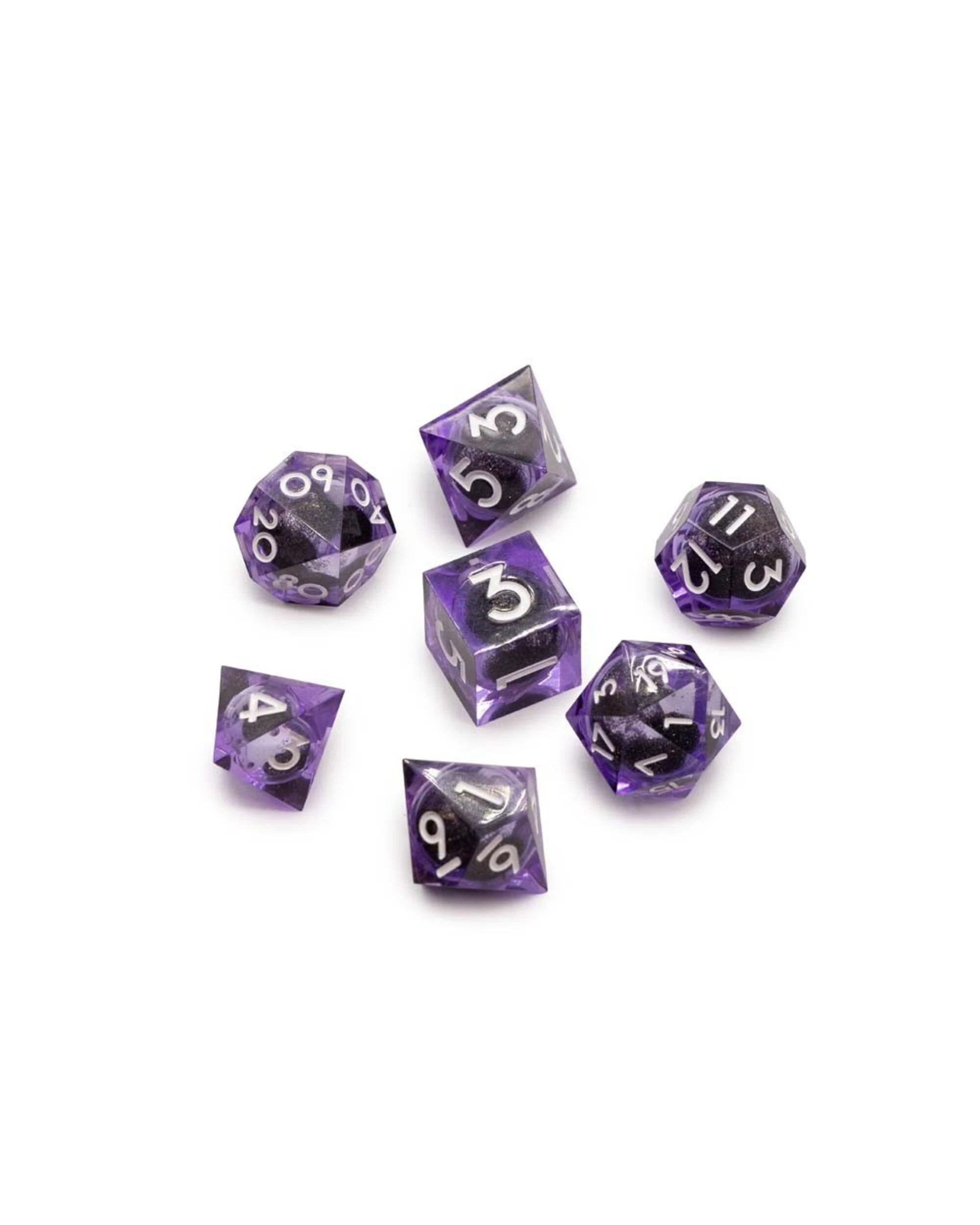 2 Glitter Dice Set with Wood Box - Purple, 2 of 4