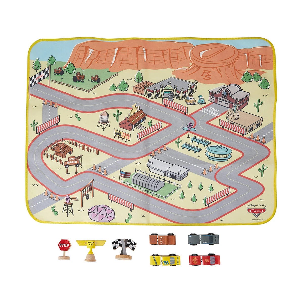 1 8 Piece Disney Pixar Cars Wooden Playmat Set, 1 of 10
