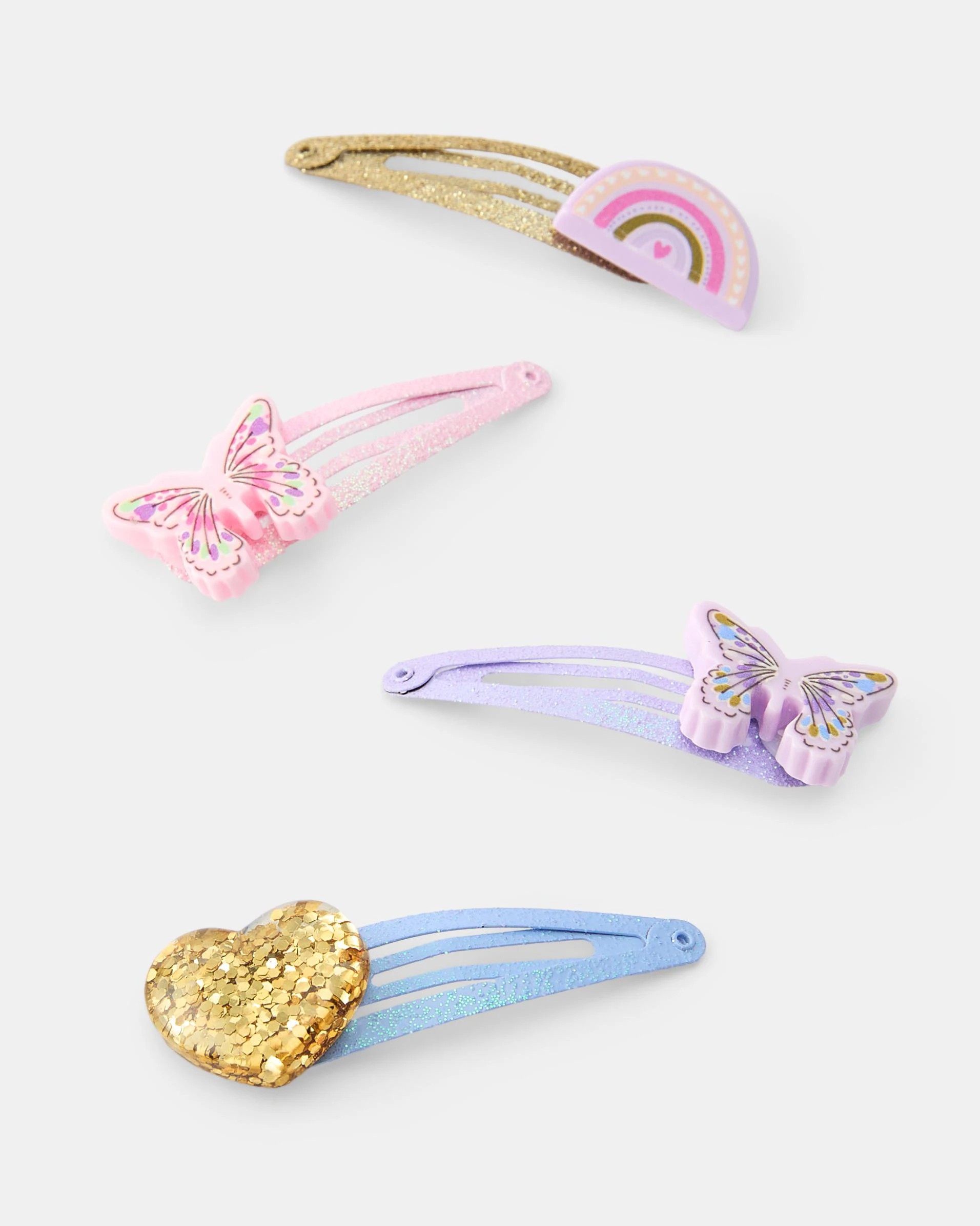 2 4 Pack Butterfly Snap Hair Clips, 2 of 3