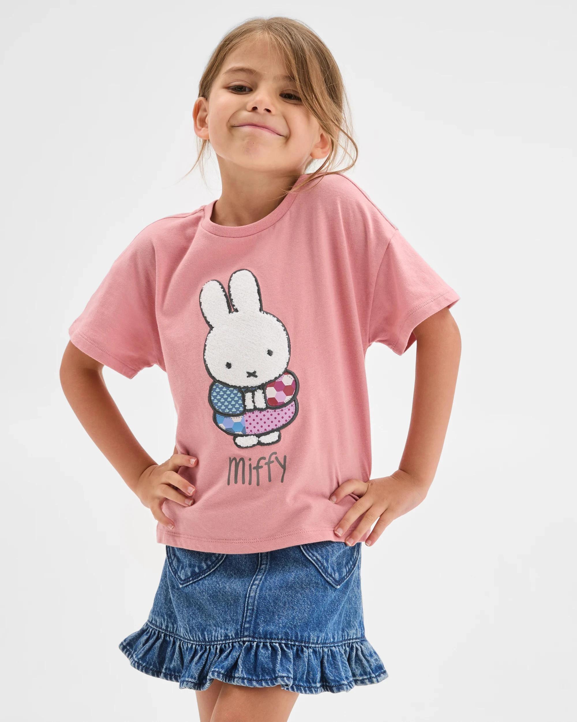 2 Miffy Short Sleeve Textured T-Shirt PINK, 2 of 5
