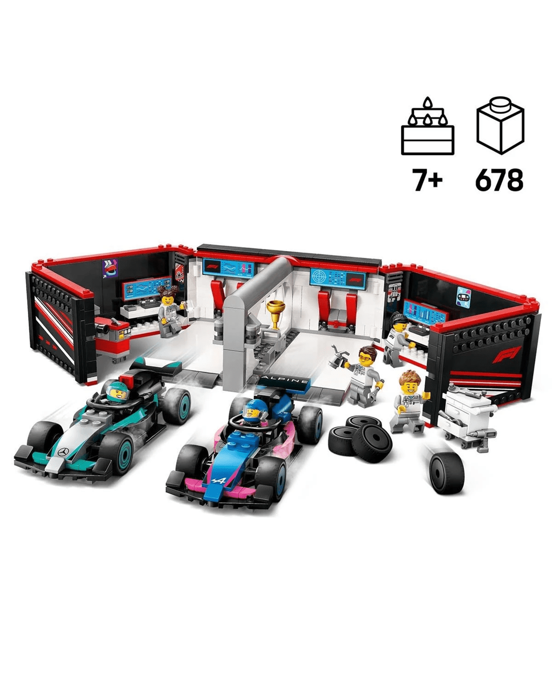 4 LEGO City F1 Garage & Mercedes-AMG & Alpine Cars 60444, 4 of 10