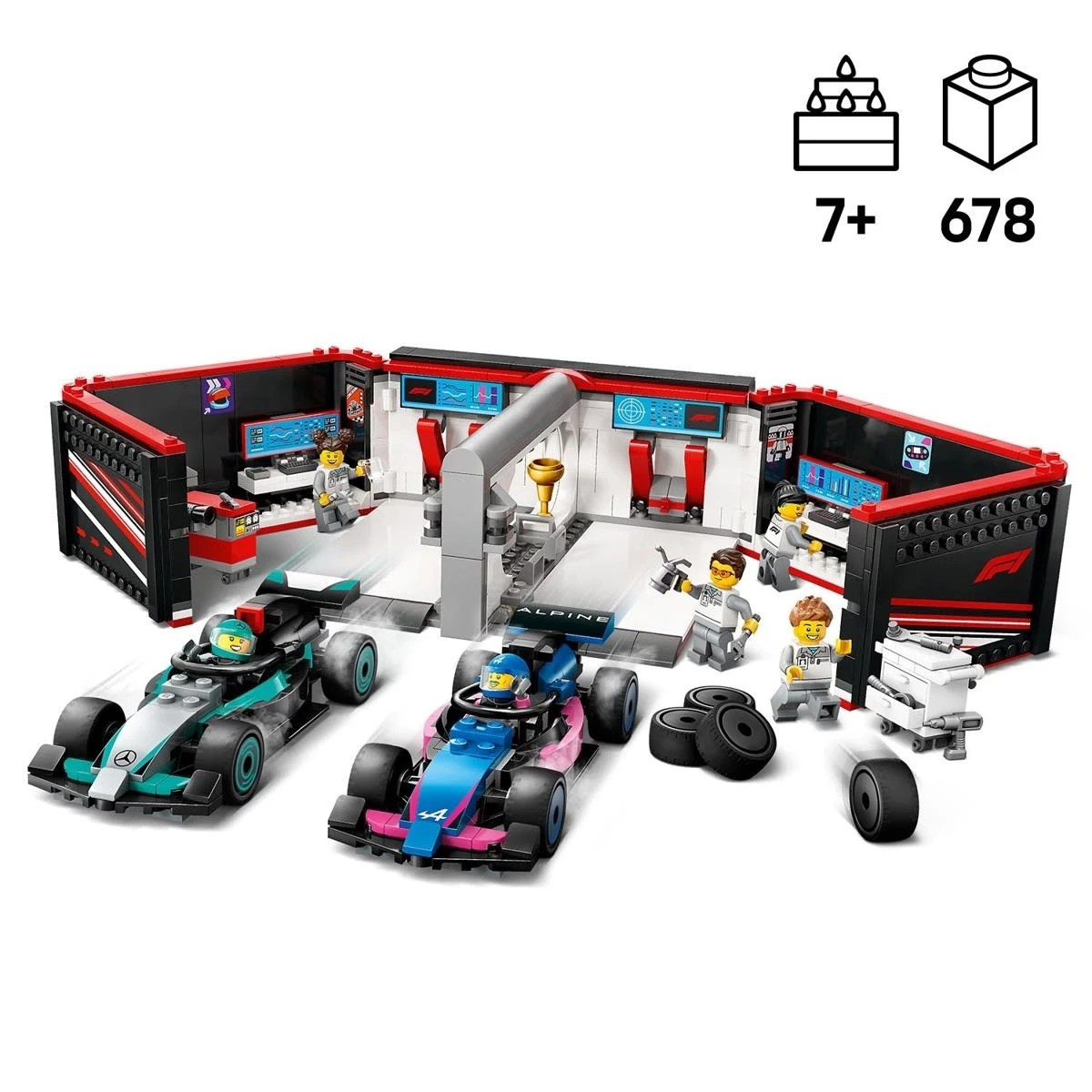 4 LEGO City F1 Garage & Mercedes-AMG & Alpine Cars 60444, 4 of 10