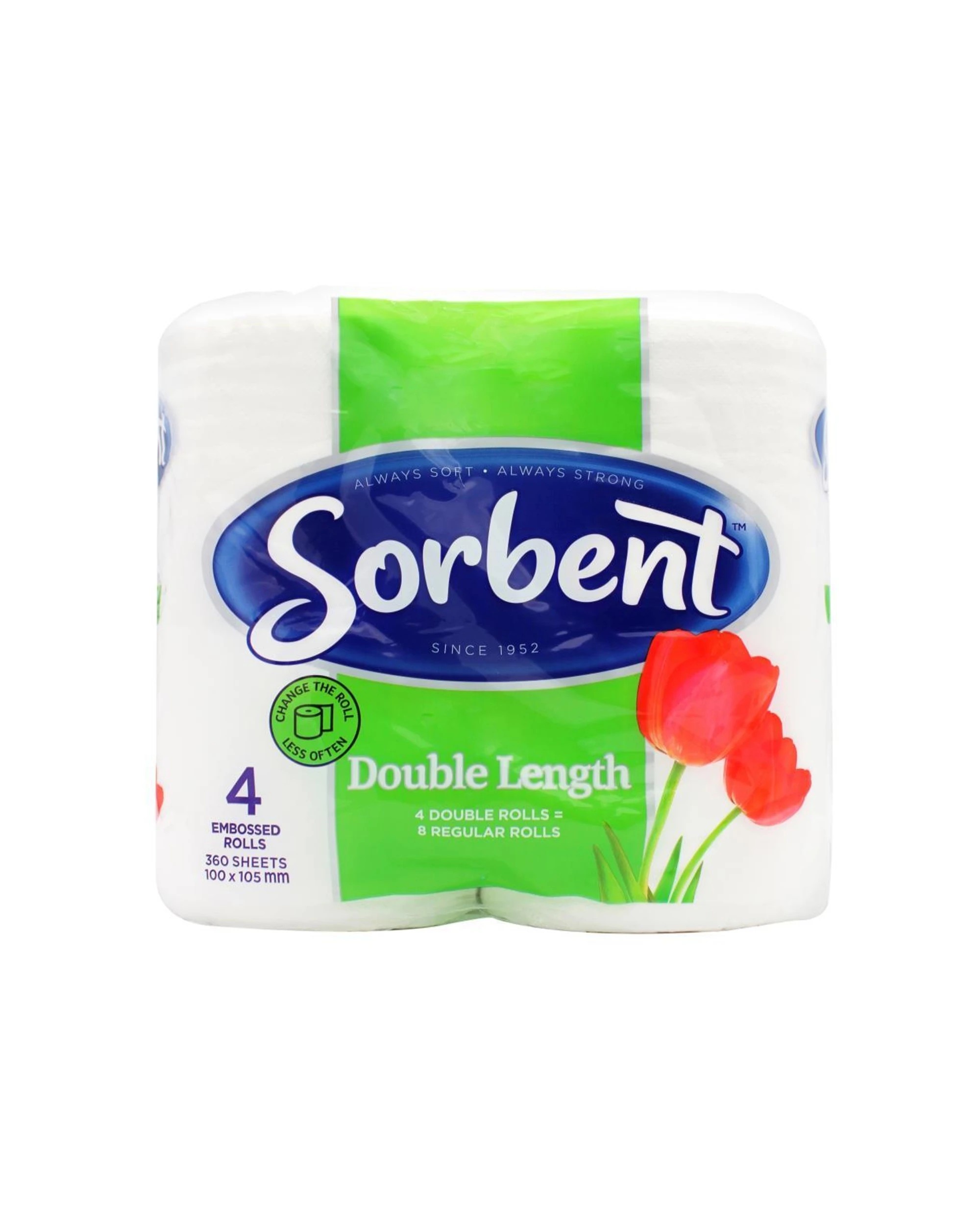 2 Sorbent 10x 4pc Toilet Tissue Silky Double Length Rolls Pack - White, 2 of 5