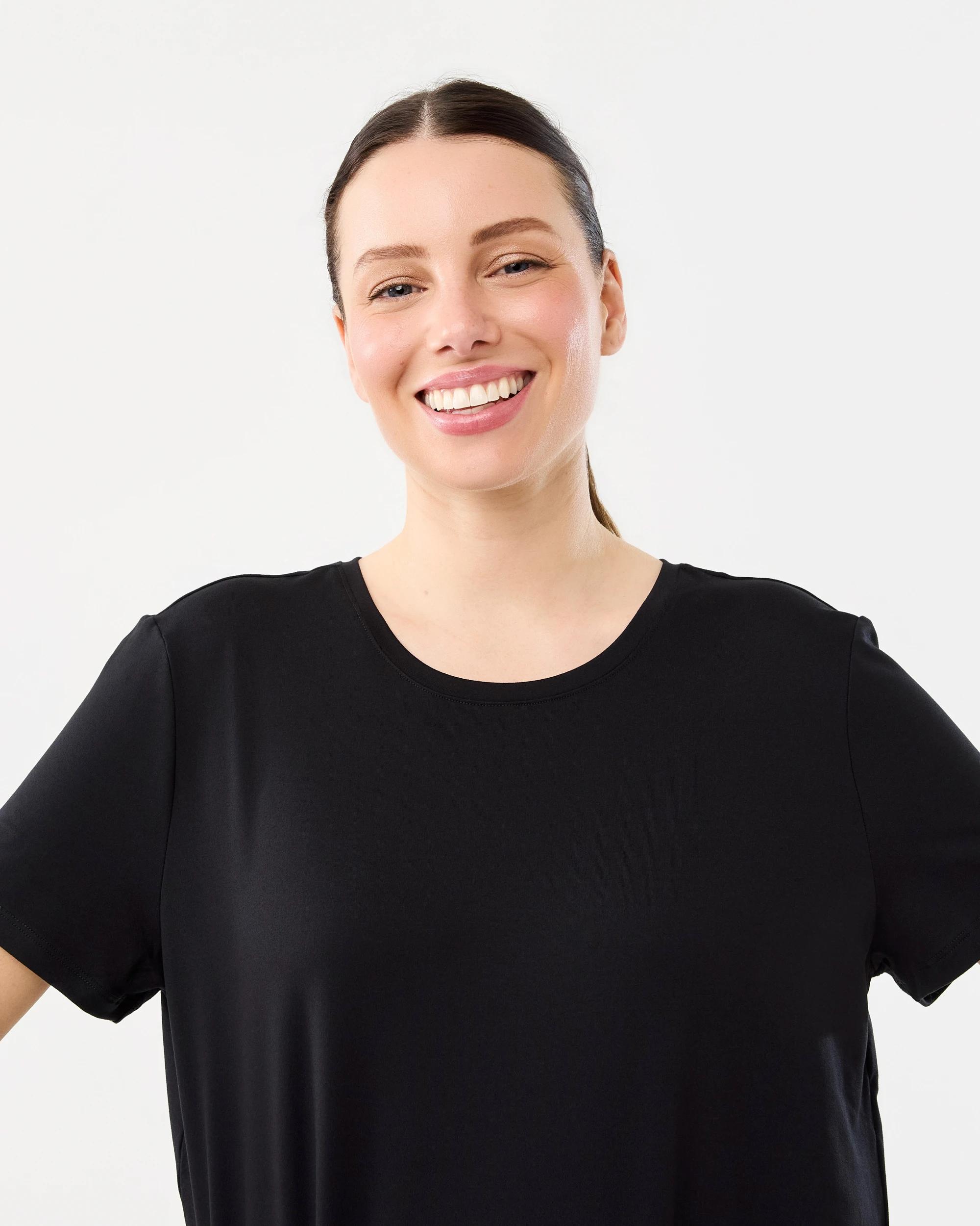 3 Active Womens Twist Back Studio T-shirt Black, 3 of 6