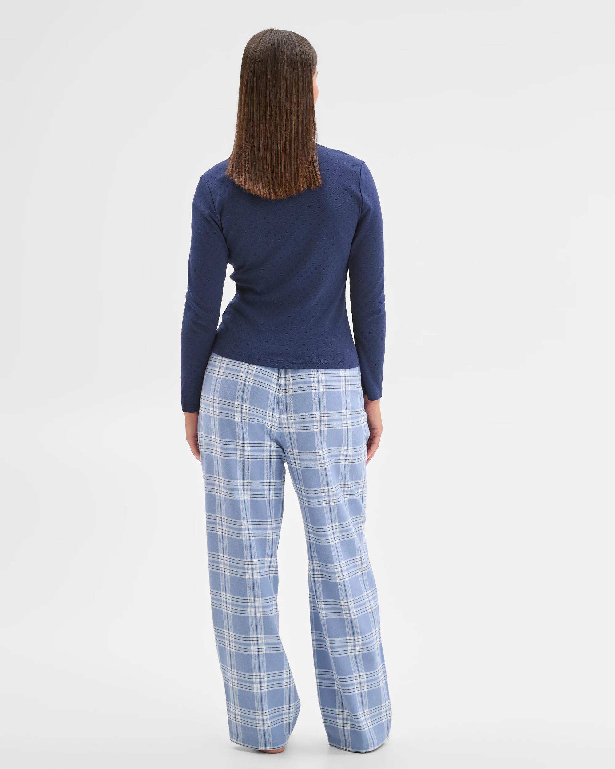 5 Target Woman Australian Cotton Pointelle and Flannel Pyjama Set NAVY, 5 of 5
