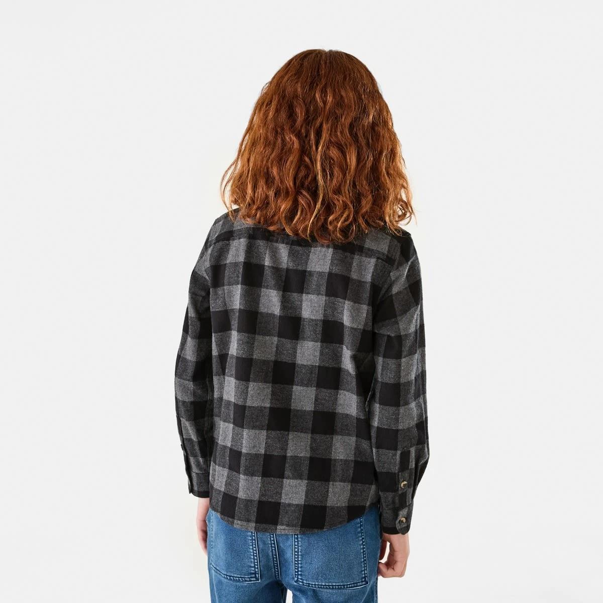 2 Long Sleeve Flannel Shirt Char Check, 2 of 9