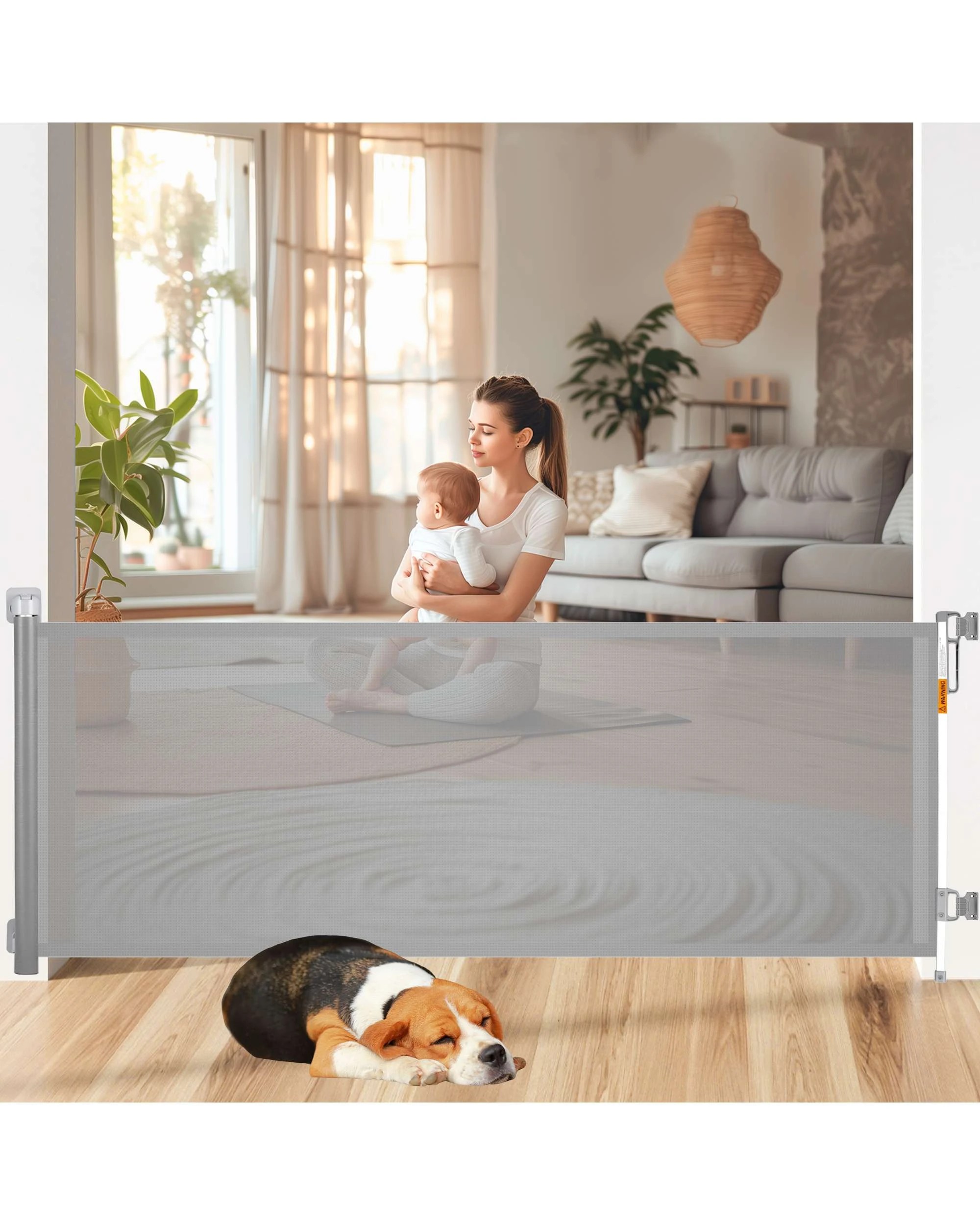 4 Advwin 3M Retractable Pet Gate Dog Cat Safety Gate, 4 of 6