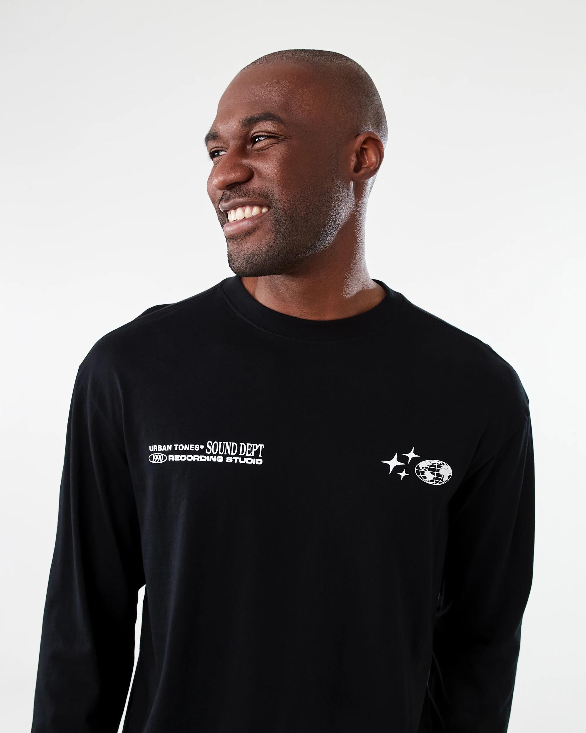 4 Long Sleeve Oversized Graphic T-shirt Black, 4 of 7