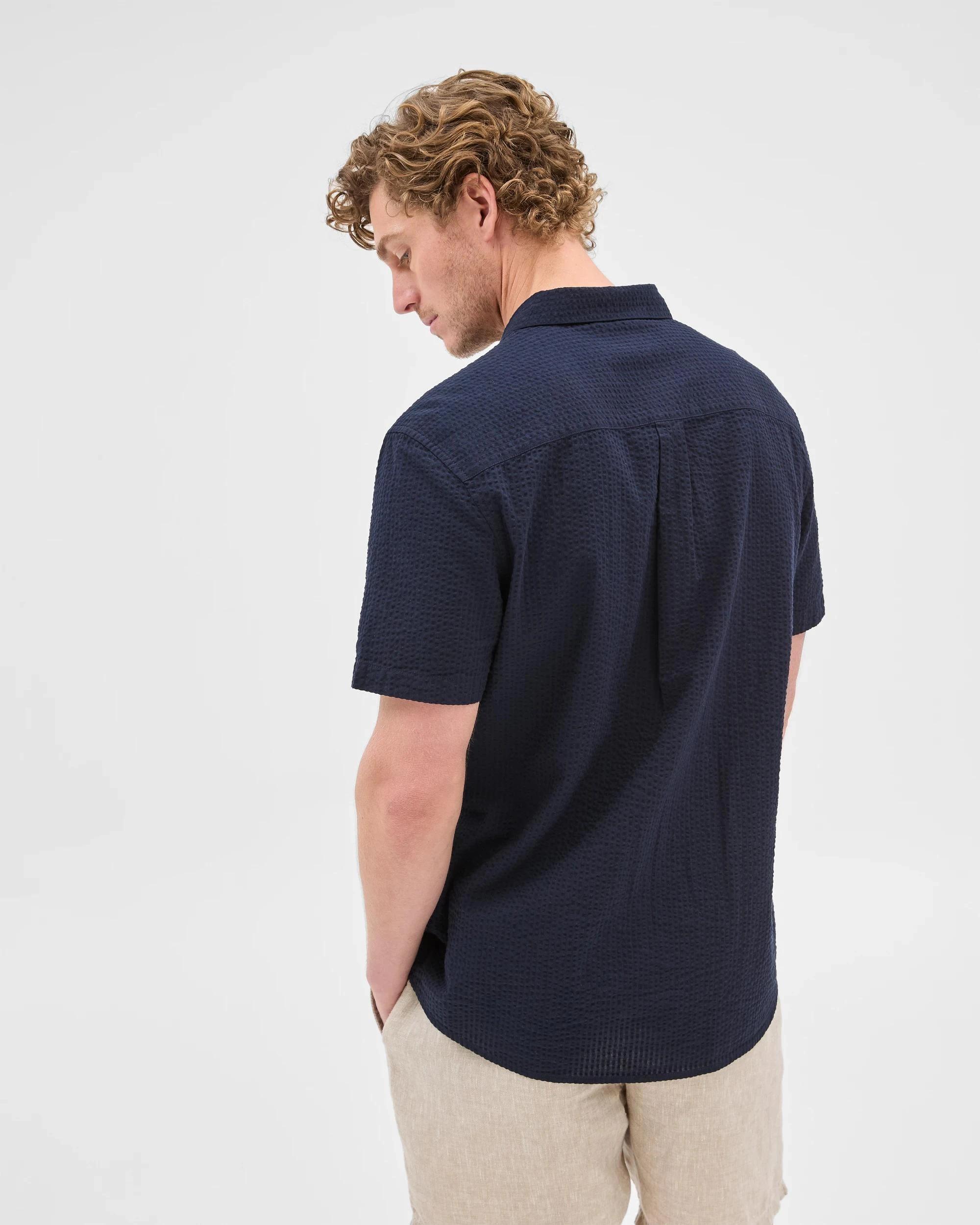 4 Target Australian Cotton Seersucker Shirt NAVY, 4 of 7