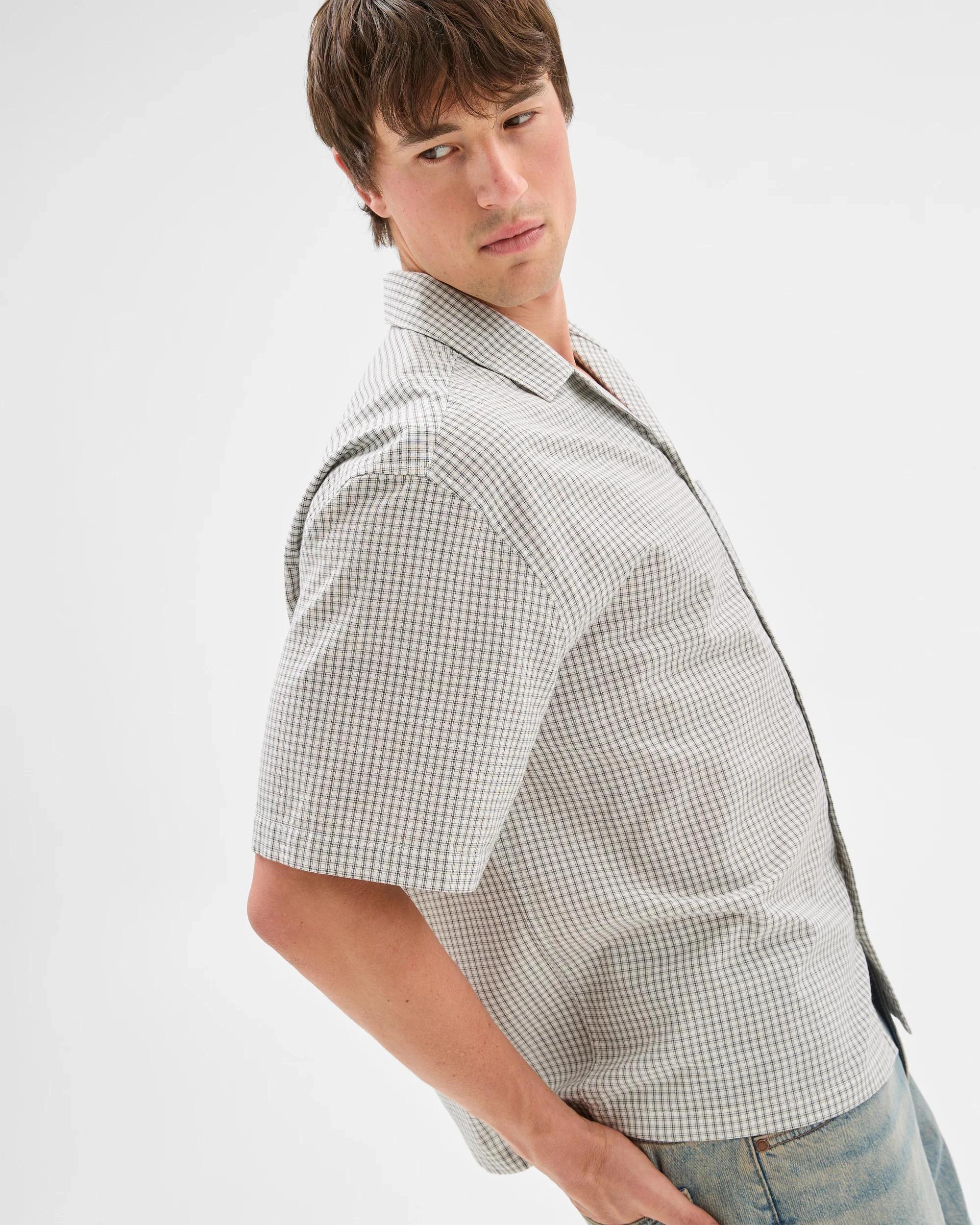 3 Commons Australian Cotton Rich Check Shirt BLACK, 3 of 5