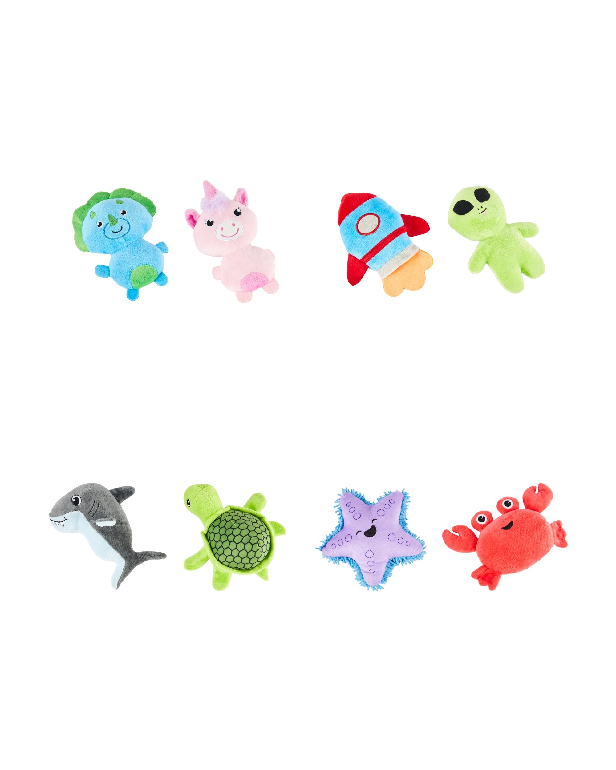 1 2 Pack Pet Plush Puppy Toys - Assorted, 1 of 4