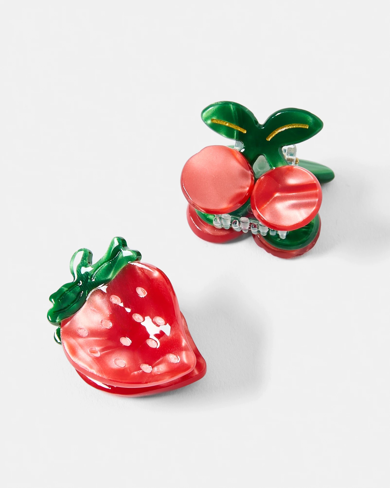 3 2 Pack Red Fruit Claw Hair Clips Gift Set, 3 of 3