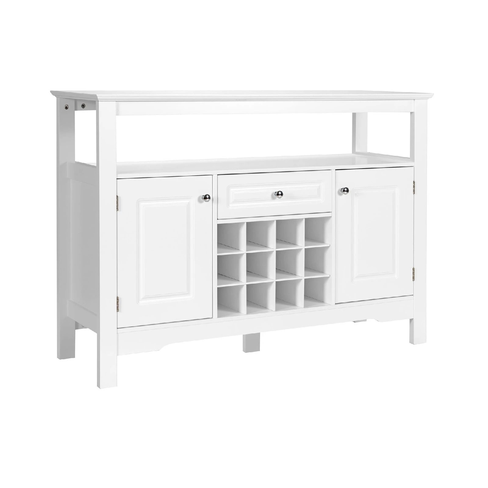 1 Costway Buffet Sideboard w/Wine Rack White, 1 of 3