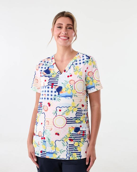 Workwear Print Scrub Top