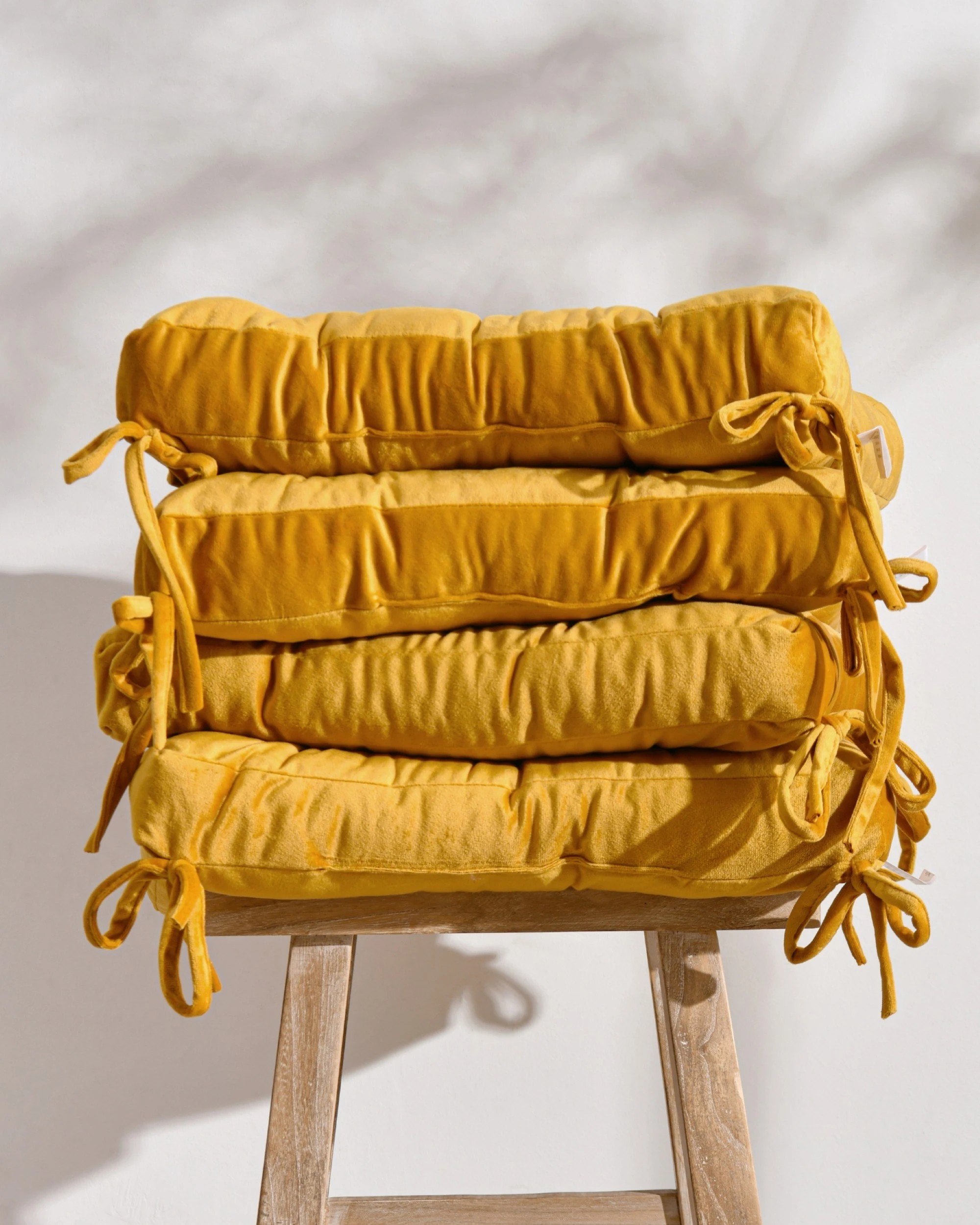 4 Cadence & Co. Vivienne Velvet Seat Cushion 4 Pack - Marigold, 4 of 7
