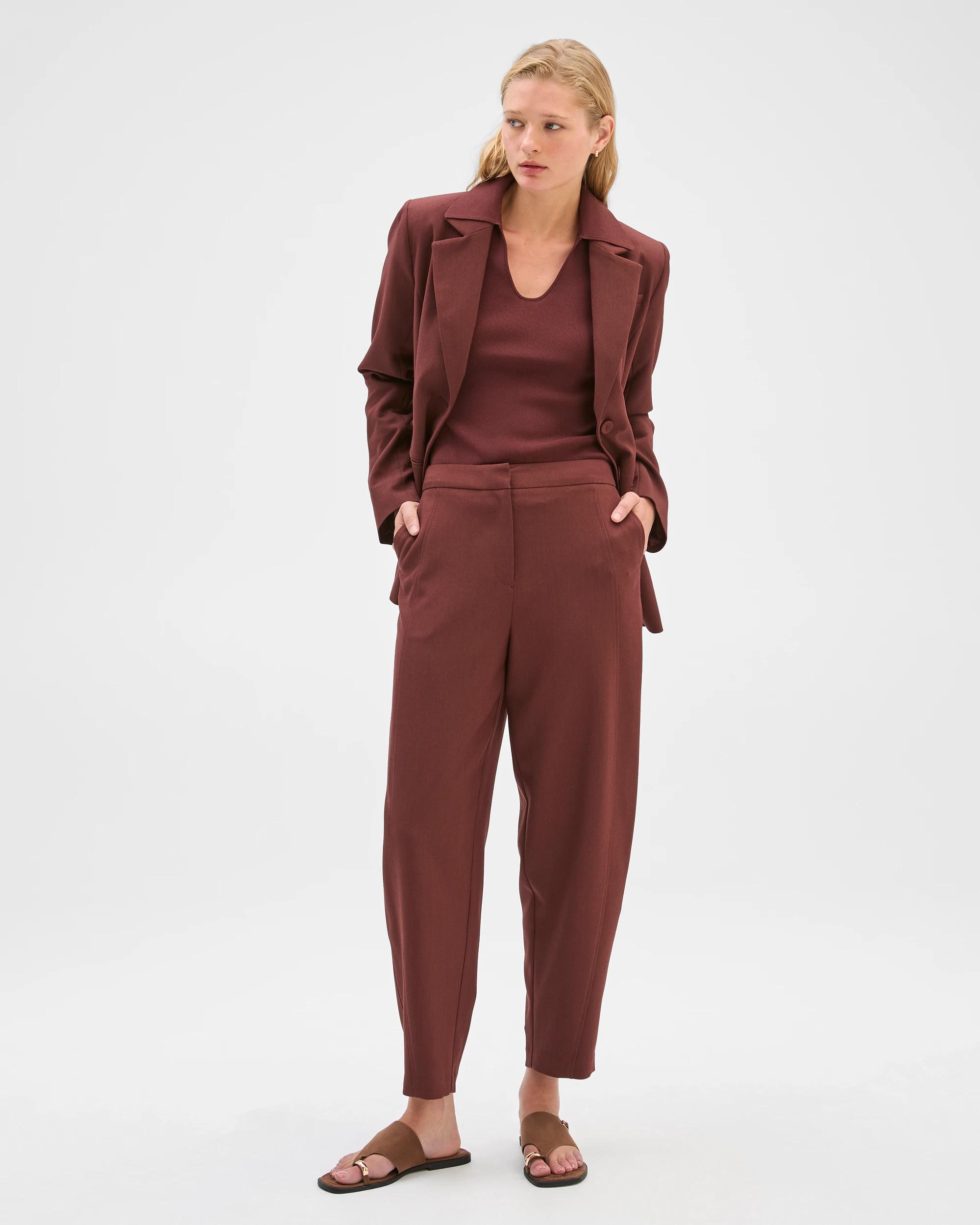 2 Preview Single Breasted Blazer RUM RAISIN, 2 of 10