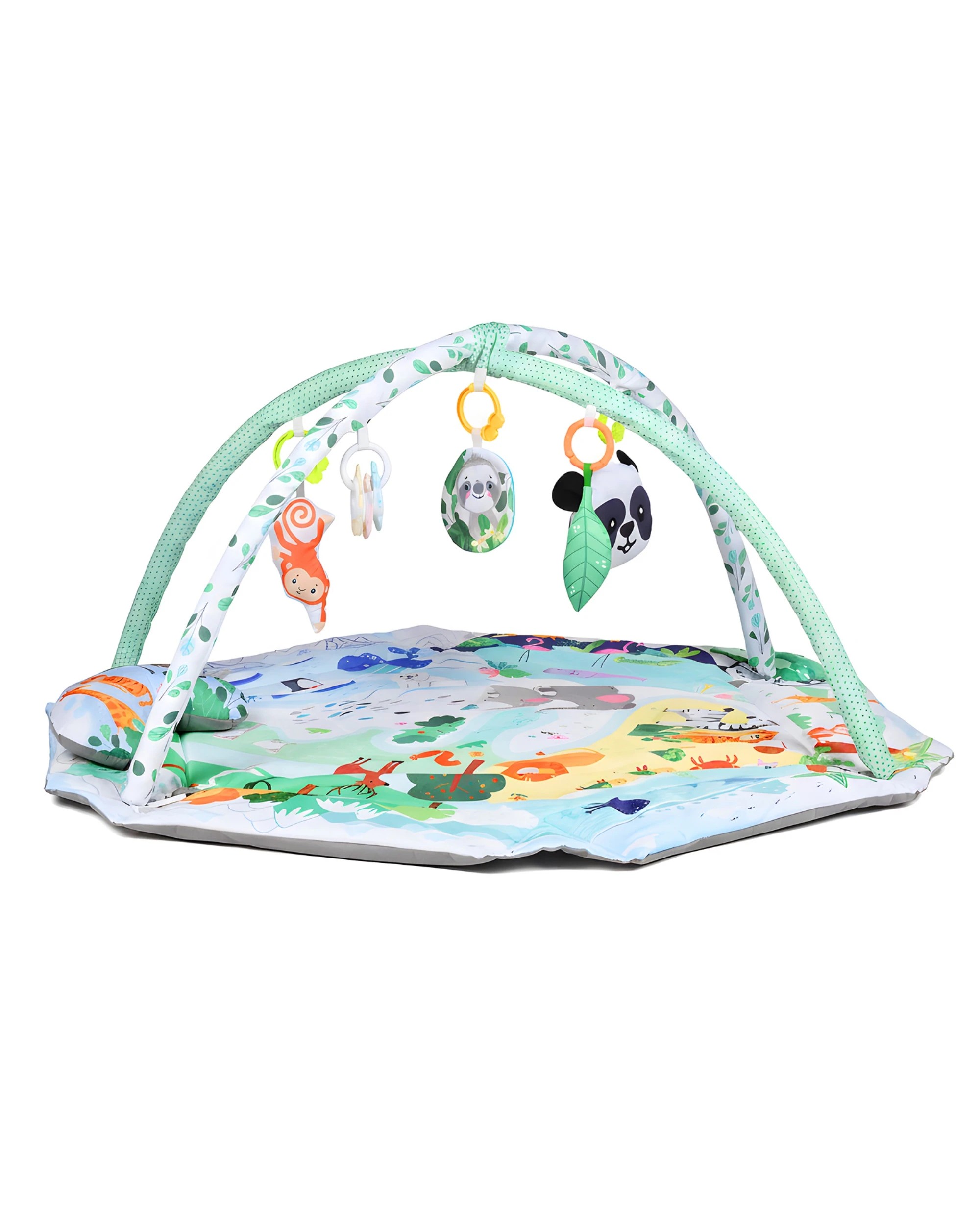 4 Advwin Baby Play Gym Mat 8-in-1 Tummy Time Mat & Ball Pit with 5 Detachable Toys and 18 Balls Baby Activity Center, 4 of 8