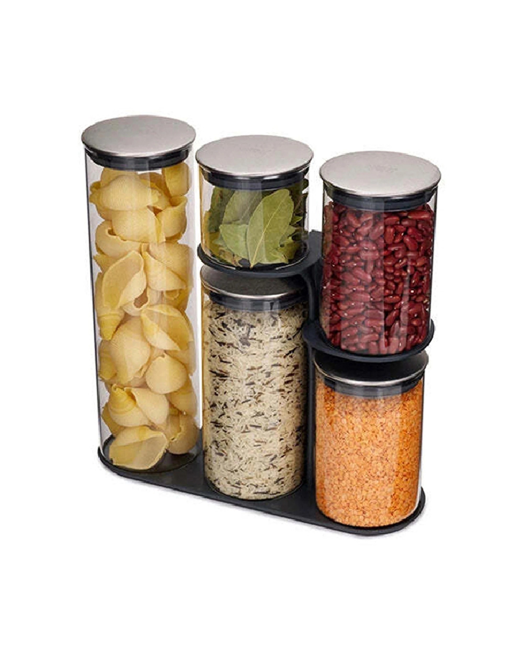1 Joseph Joseph Podium Steel Storage Container Set Airtight Silicone Seal - Multi, 1 of 6