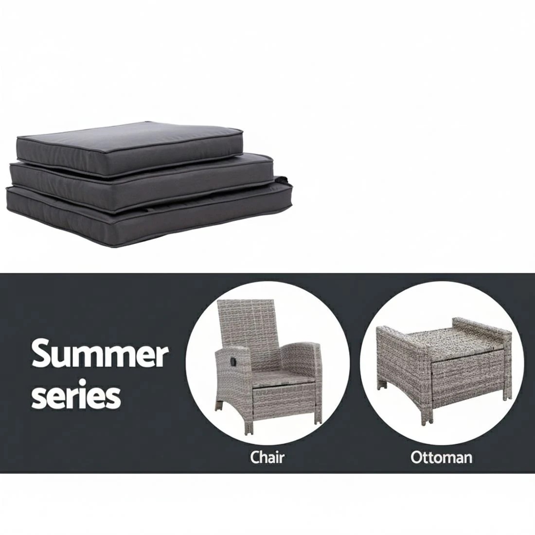 5 Gardeon Recliner Chair Sun lounge Wicker Lounger Outdoor Patio Furniture - Grey, 5 of 6