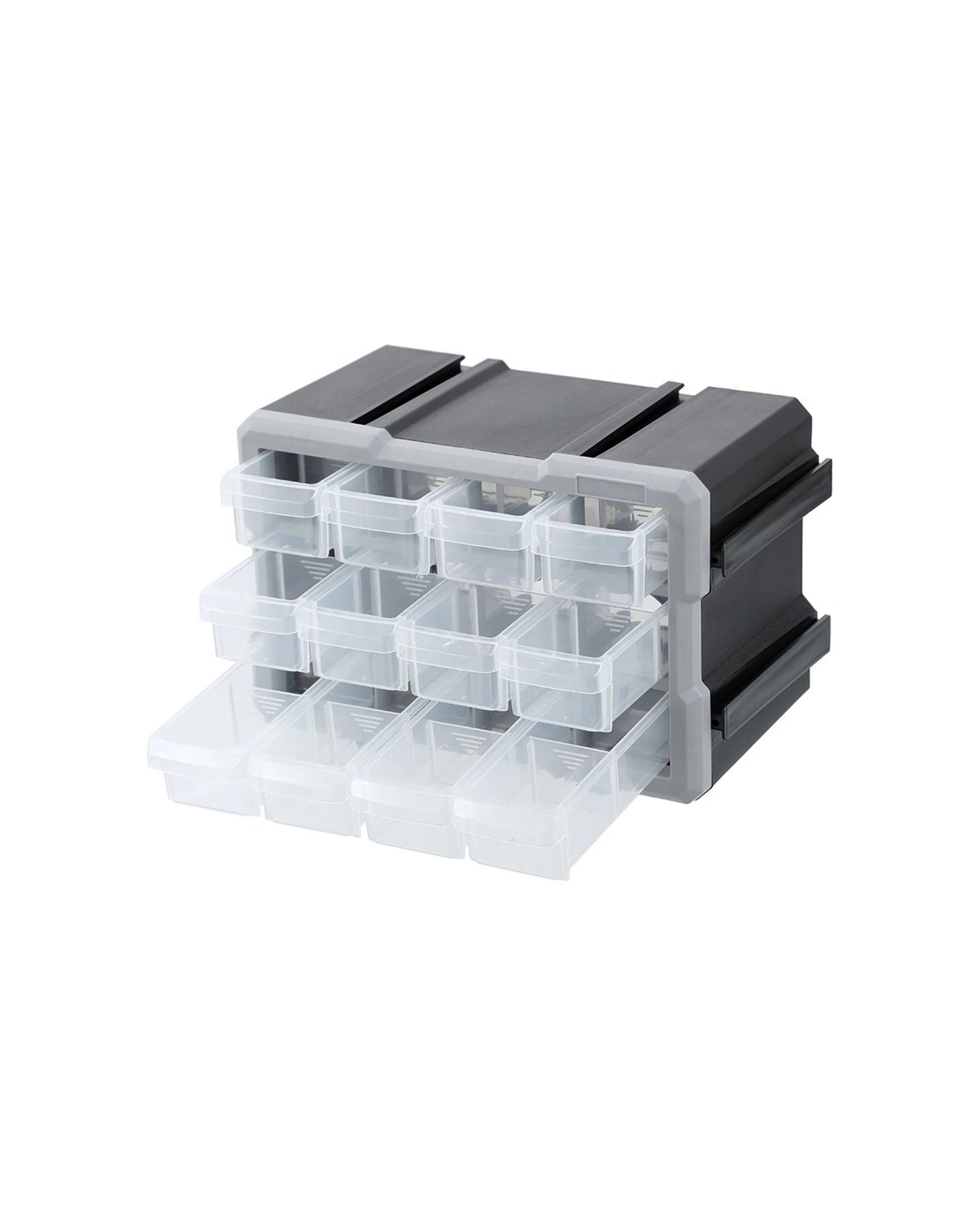 6 Boxsweden Garaz 12-Drawer Storage Organiser 29.5x19.5cm 2PK Stackable Modular - Grey, 6 of 6