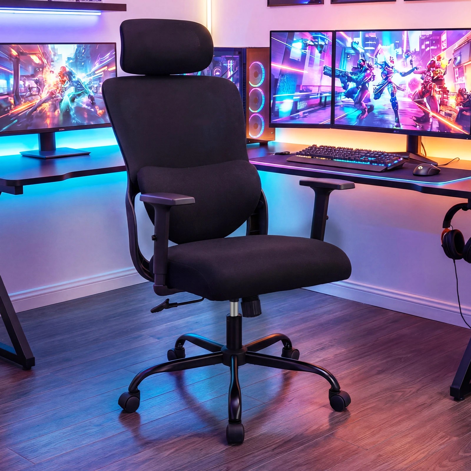 3 Costway Ergonomic Office Chair Gaming Desk Chair Reclining Swivel Armchair Adjustable Executive Chair - Black, 3 of 4