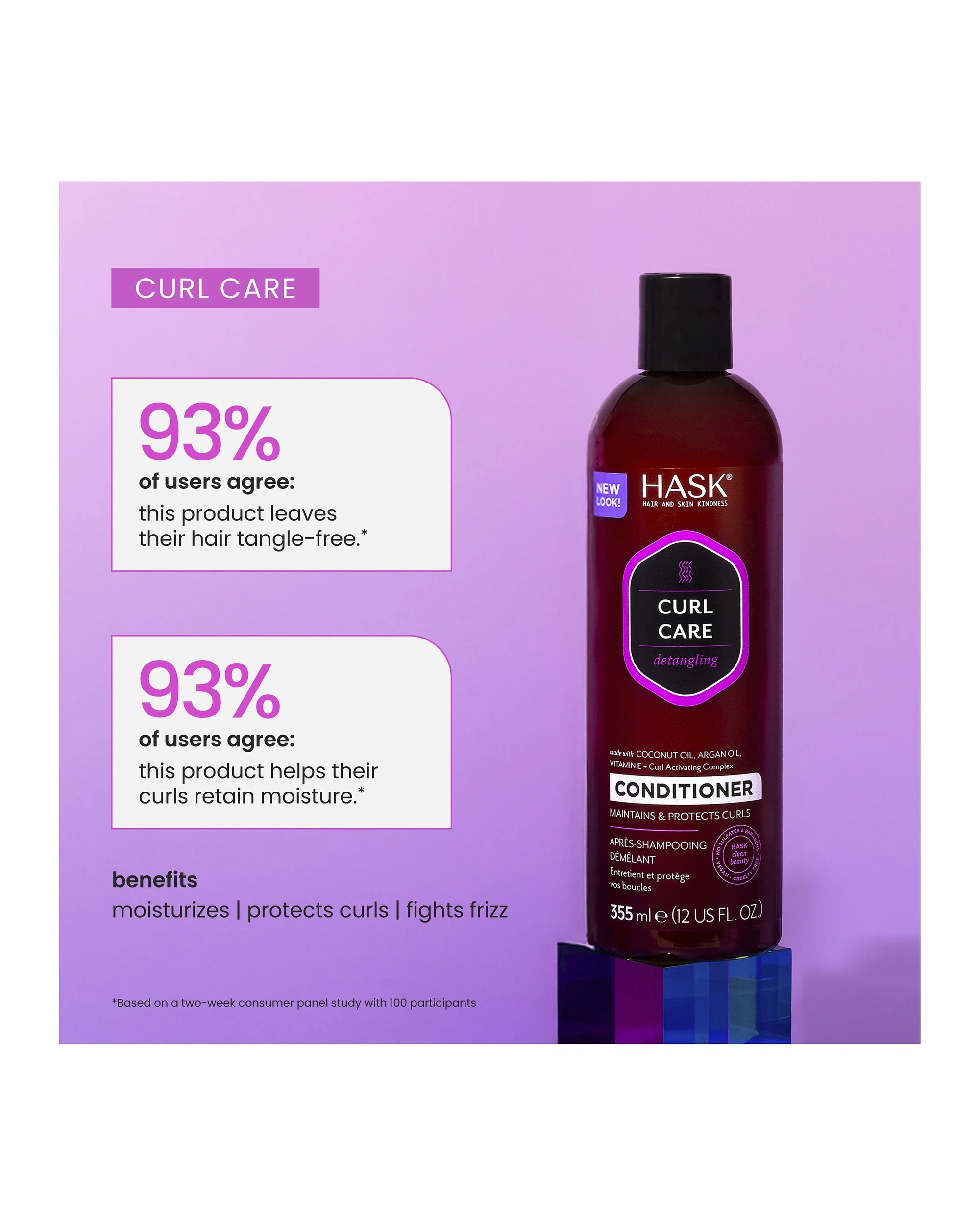 10 HASK Curl Care Detangling Conditioner 355ml - Coconut Oil, Argan Oil, Vitamin E and Curl Activating Complex, 10 of 10