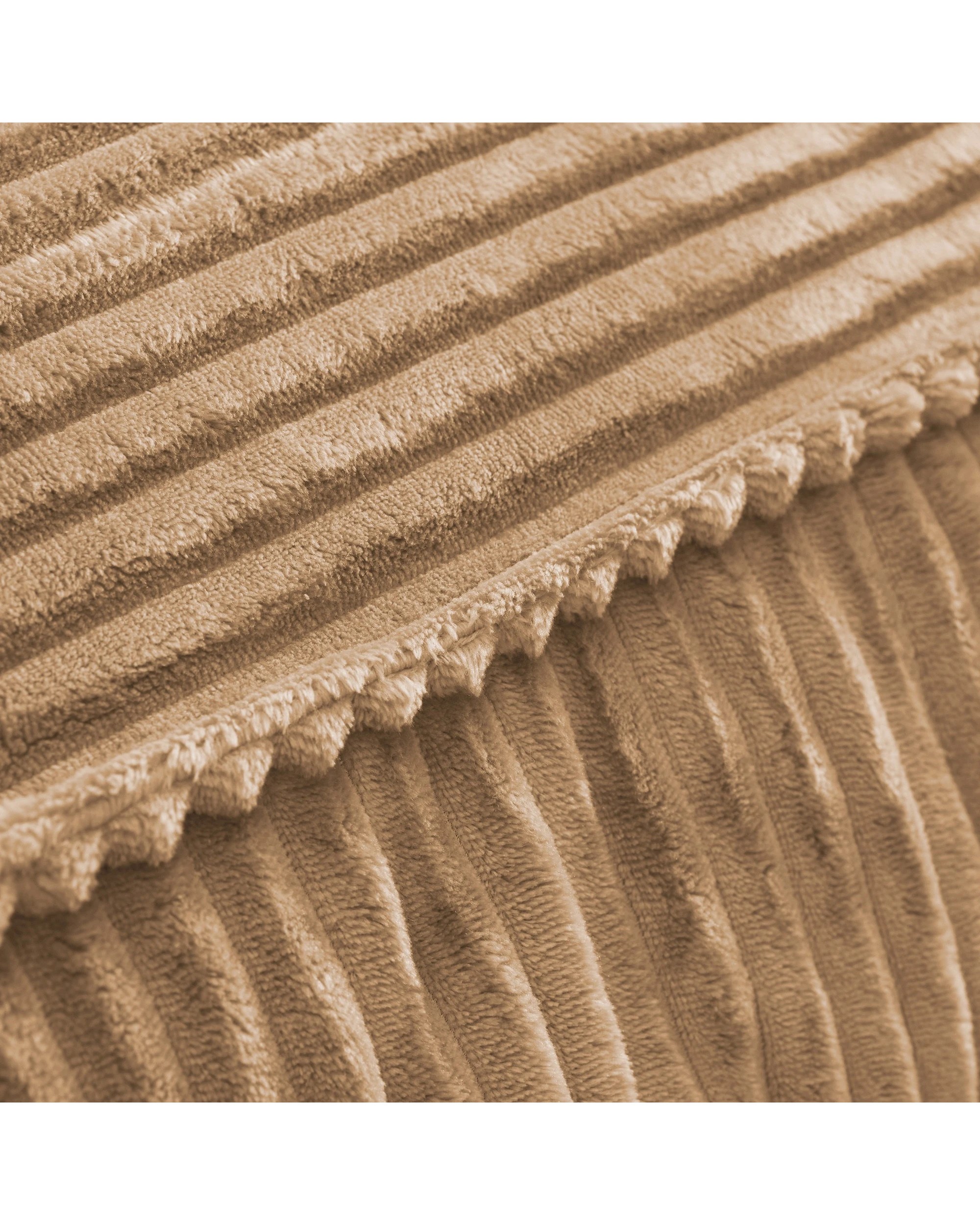 6 Cadence & Co. Wilde Ribbed Luxe Fleece Double Sofa Bean Bag Lounge Cover - Natural Fawn, 6 of 8