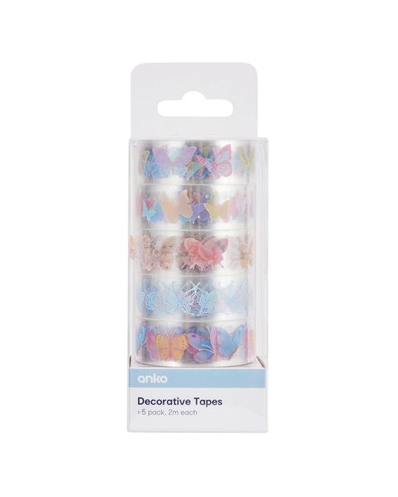 5 Pack Decorative Tapes - Butterfly