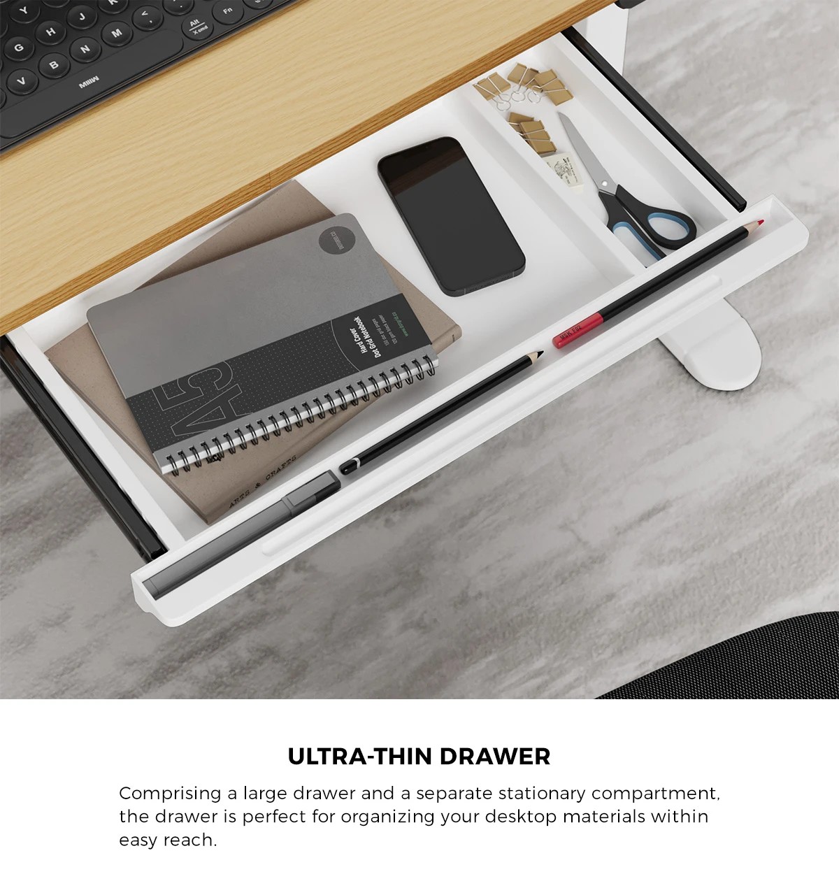 2 Oikiture 120cm Electric Standing Desk With Drawer Height Adjustable
 - Multi, 2 of 4