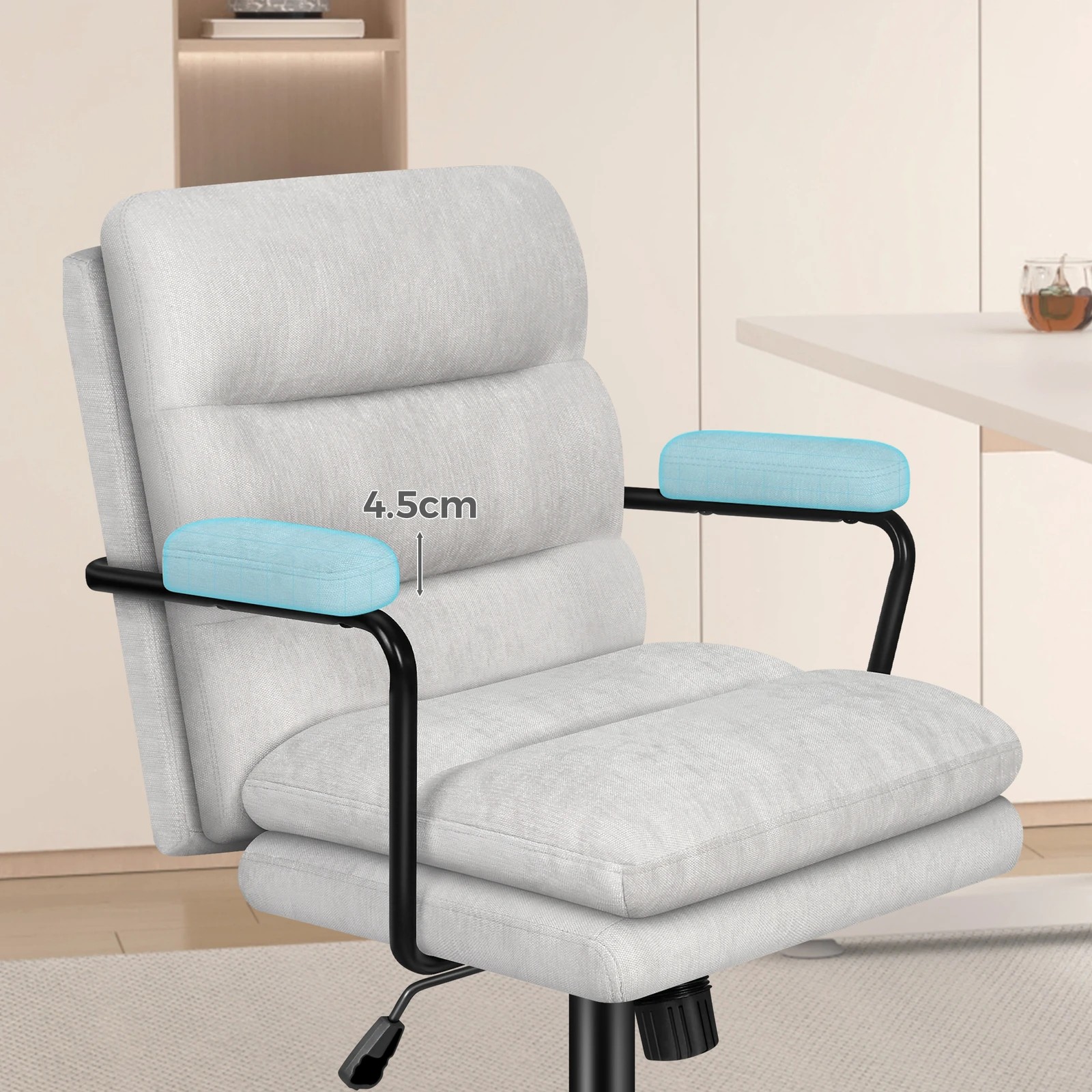 5 Alfordson Office Chair Ergonomic Executive Computer Work Seat Chenille - Grey, 5 of 10