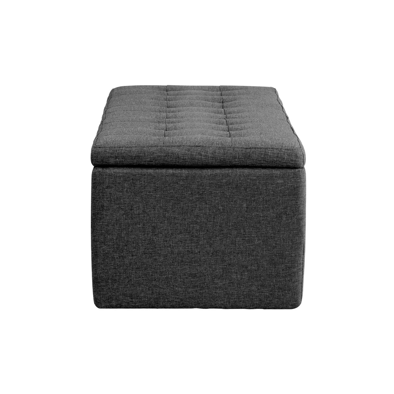 9 Oikiture Storage Ottoman Blanket Box Foot Stool Xl Chest Toy Faux Linen
 - Grey, 9 of 10