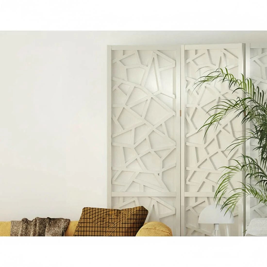 6 Artiss 3 Panel Room Divider Screen 122x170cm Clover - White, 6 of 7