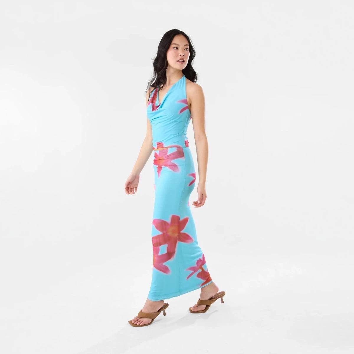 5 Mesh Maxi Skirt HOT TROP CLEAR AQUA, 5 of 8