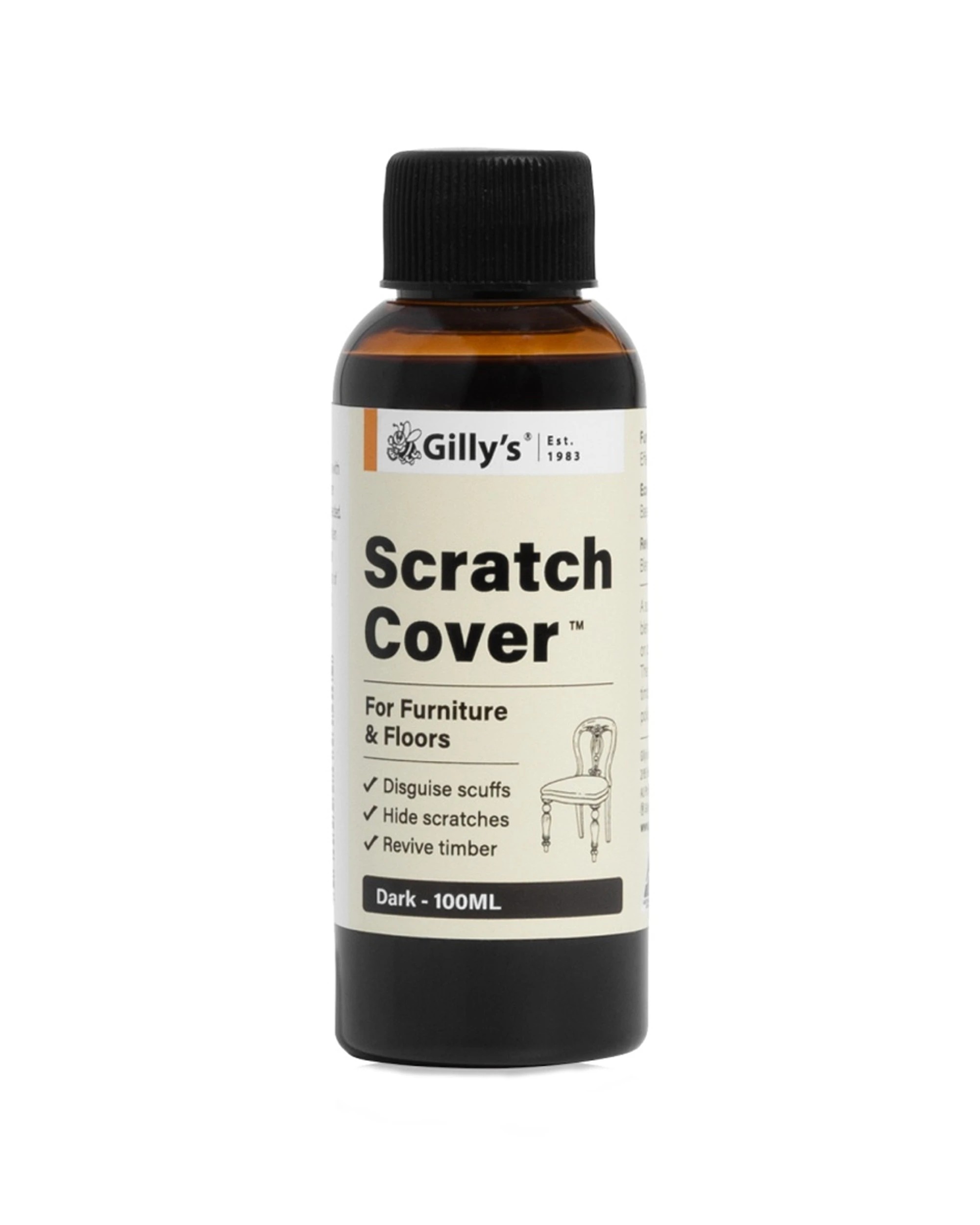 1 GILLYS Scratch Cover For Dark Wood 100ml Furniture And Floor Repair - Brown, 1 of 1