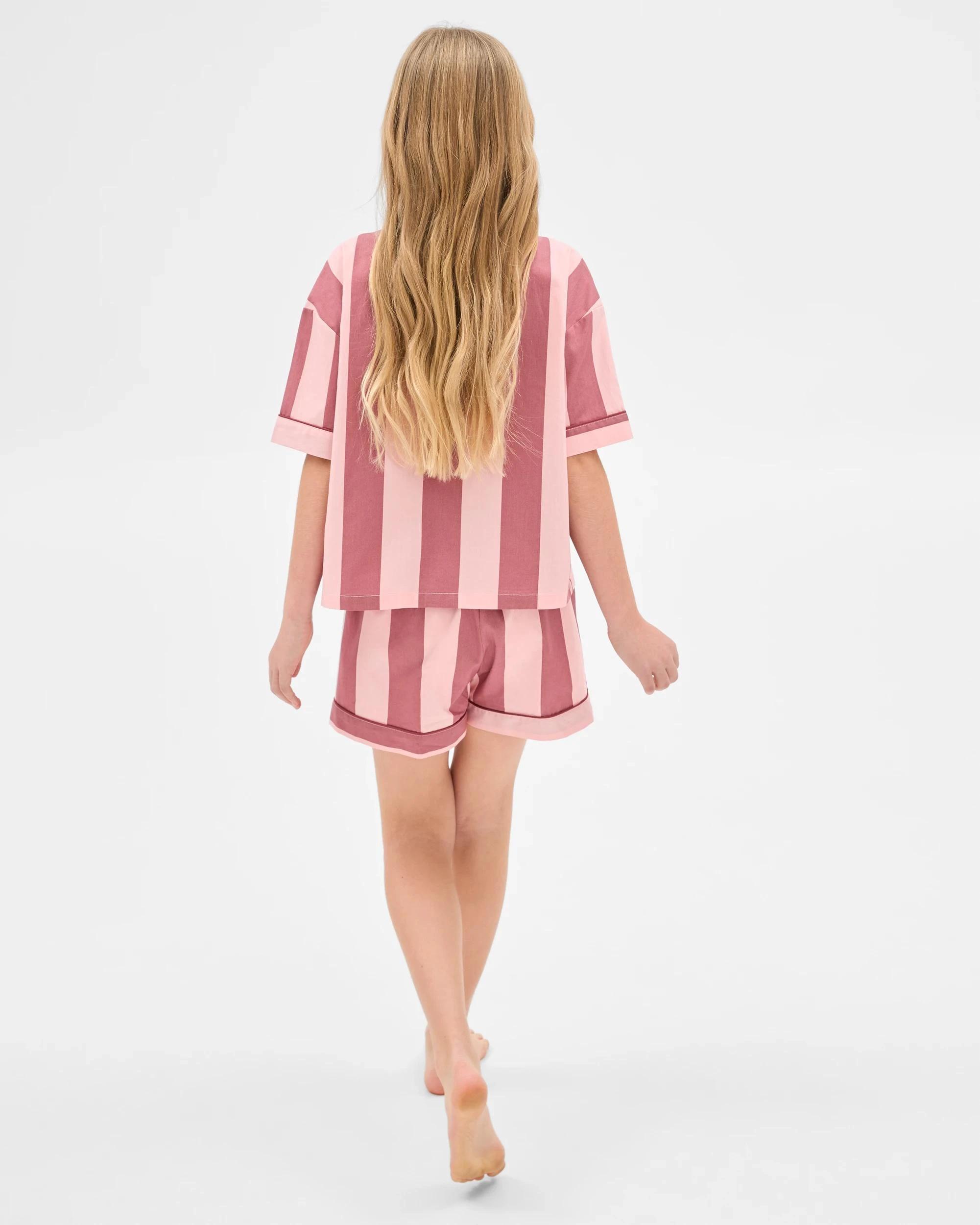 2 Target Kids Australian Cotton Older Girls Short Pyjama Set - Pink Stripe PINK STRIPE, 2 of 7