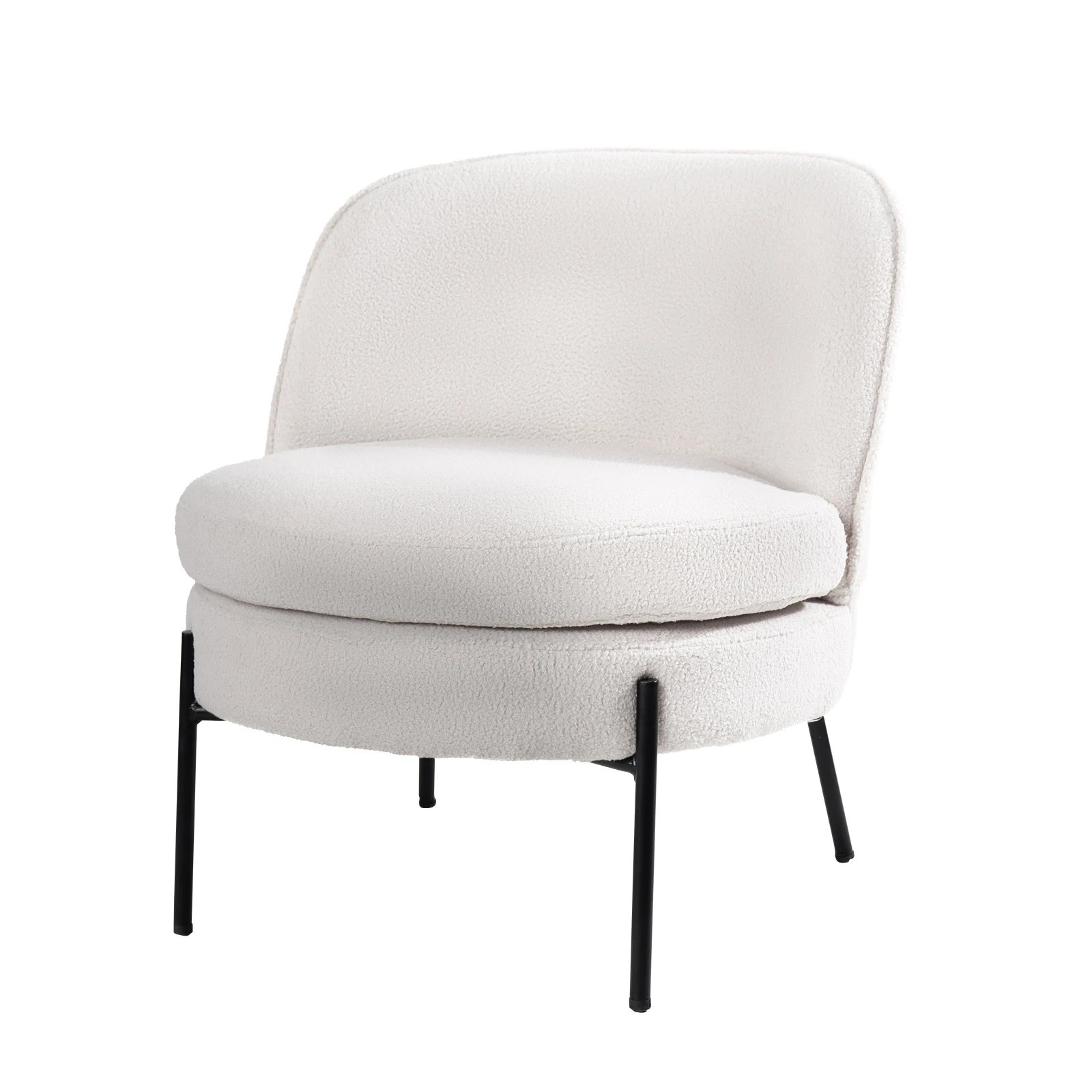 1 Oikiture Armchair Lounge Chair Accent Couch Chairs Padded Sofa Boucle - White, 1 of 7