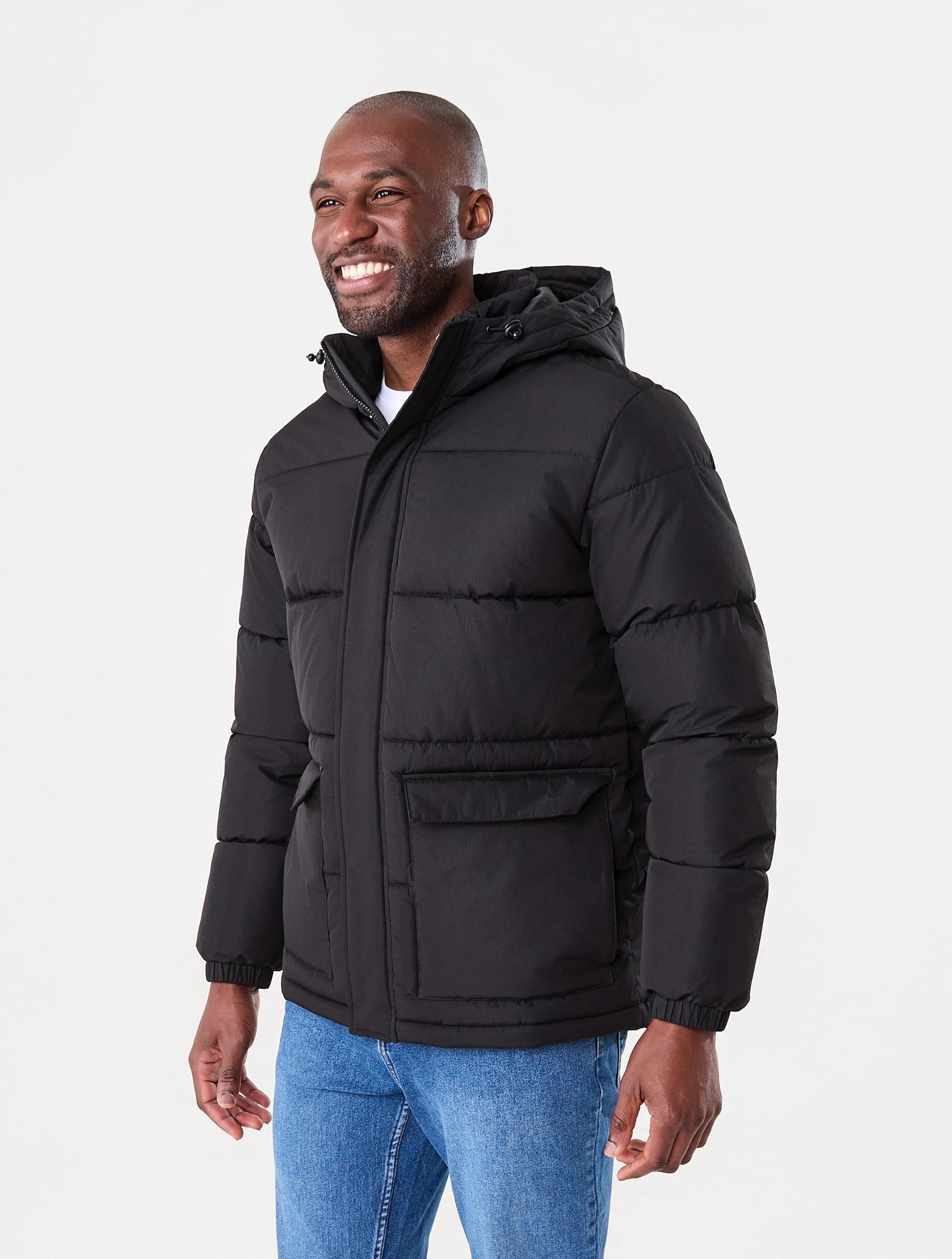 3 Hooded Puffer Jacket Black, 3 of 8