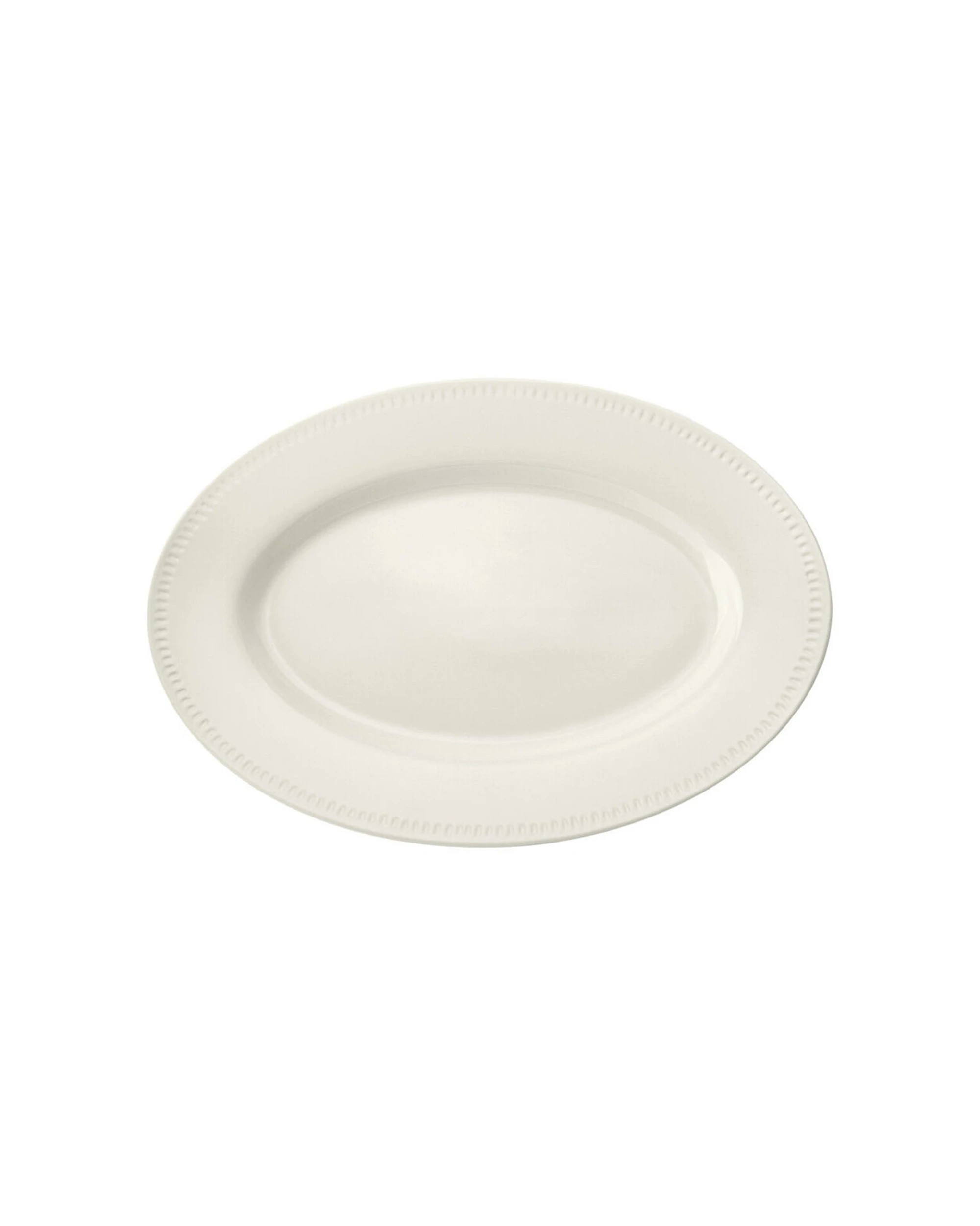 1 Mikasa Cranborne Stoneware Oval Serving Platter 39cm Durable - White, 1 of 6