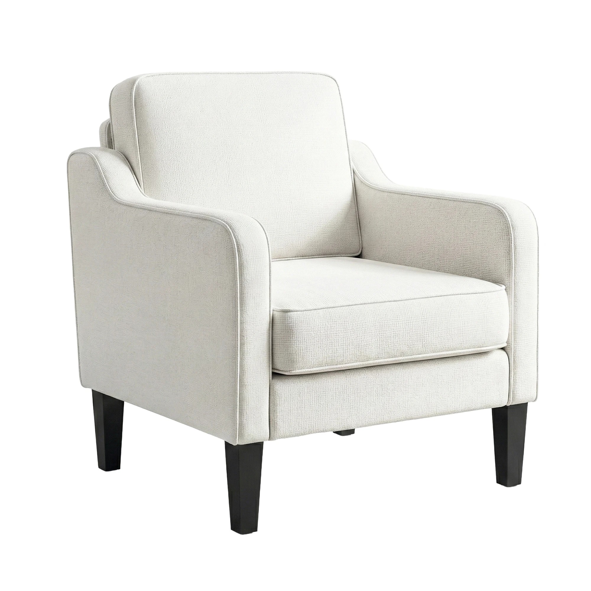 1 Artiss Armchair Lounge Accent Chair Linen Fabric - White, 1 of 3