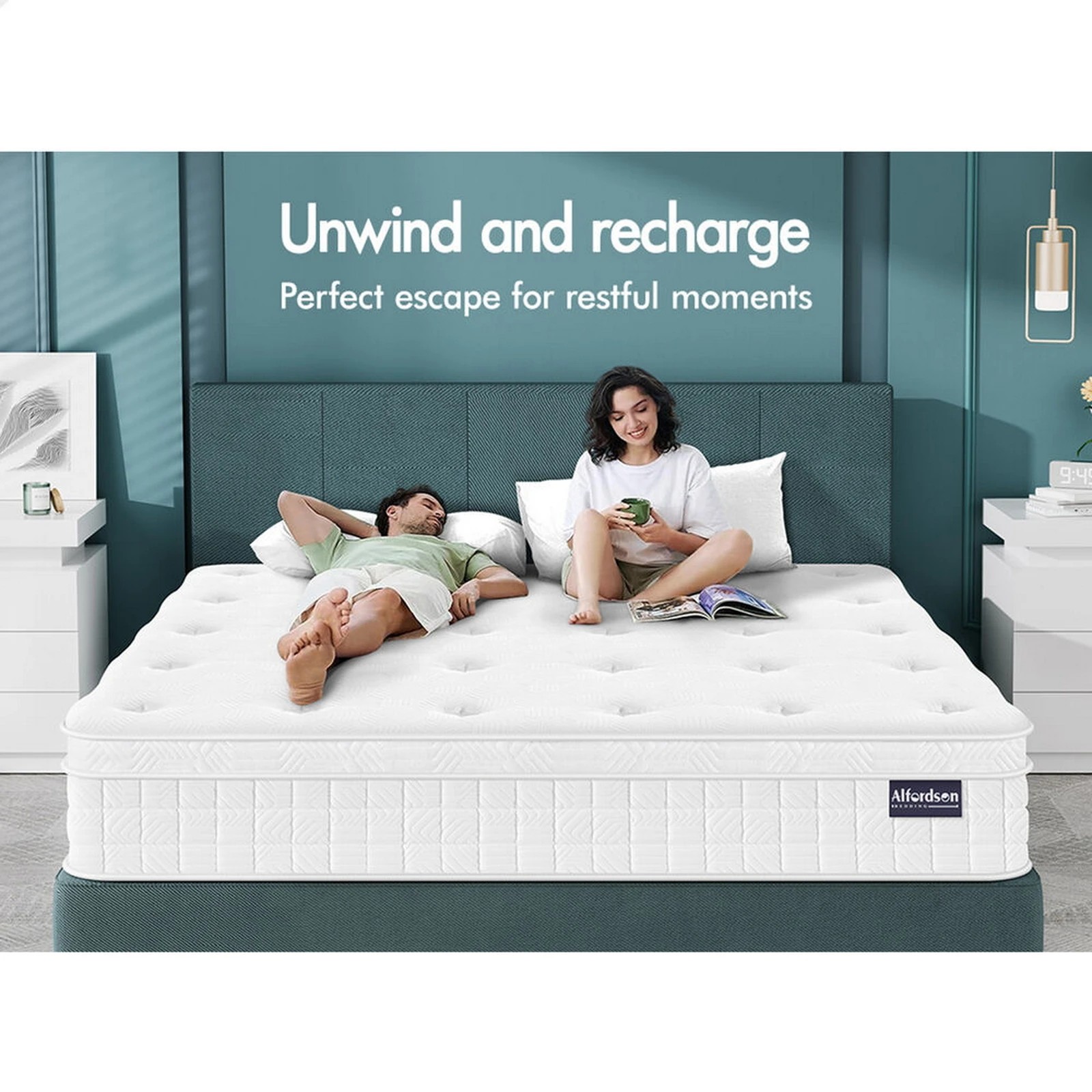 8 Alfordson Mattress 22CM Euro Top Spring Foam Bedding Medium Firm - King Bed, 8 of 10