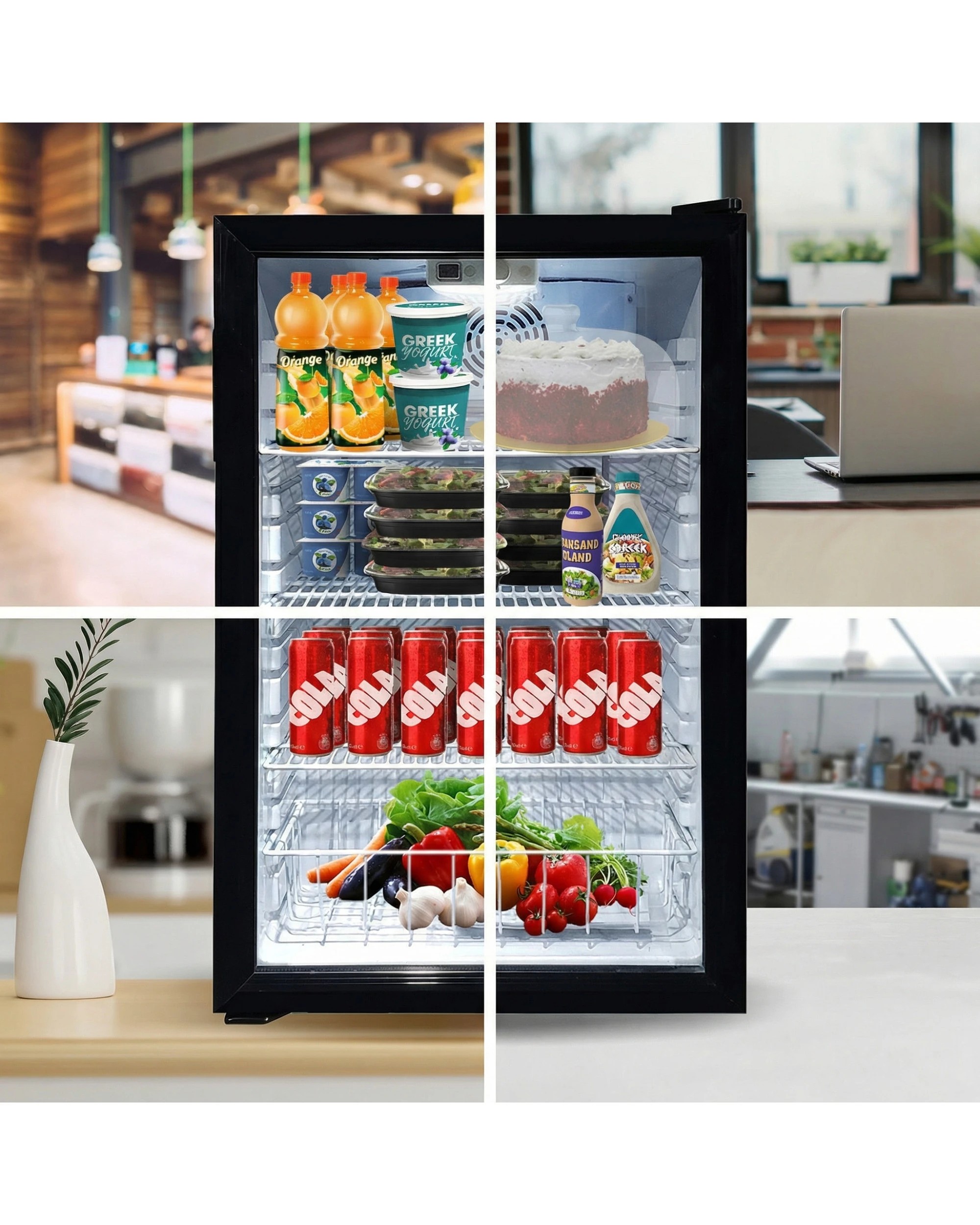 7 Kolner 130L Mini Bar Fridge Glass Door Beverage Cooler Drinks Refrigerator - Black, 7 of 7