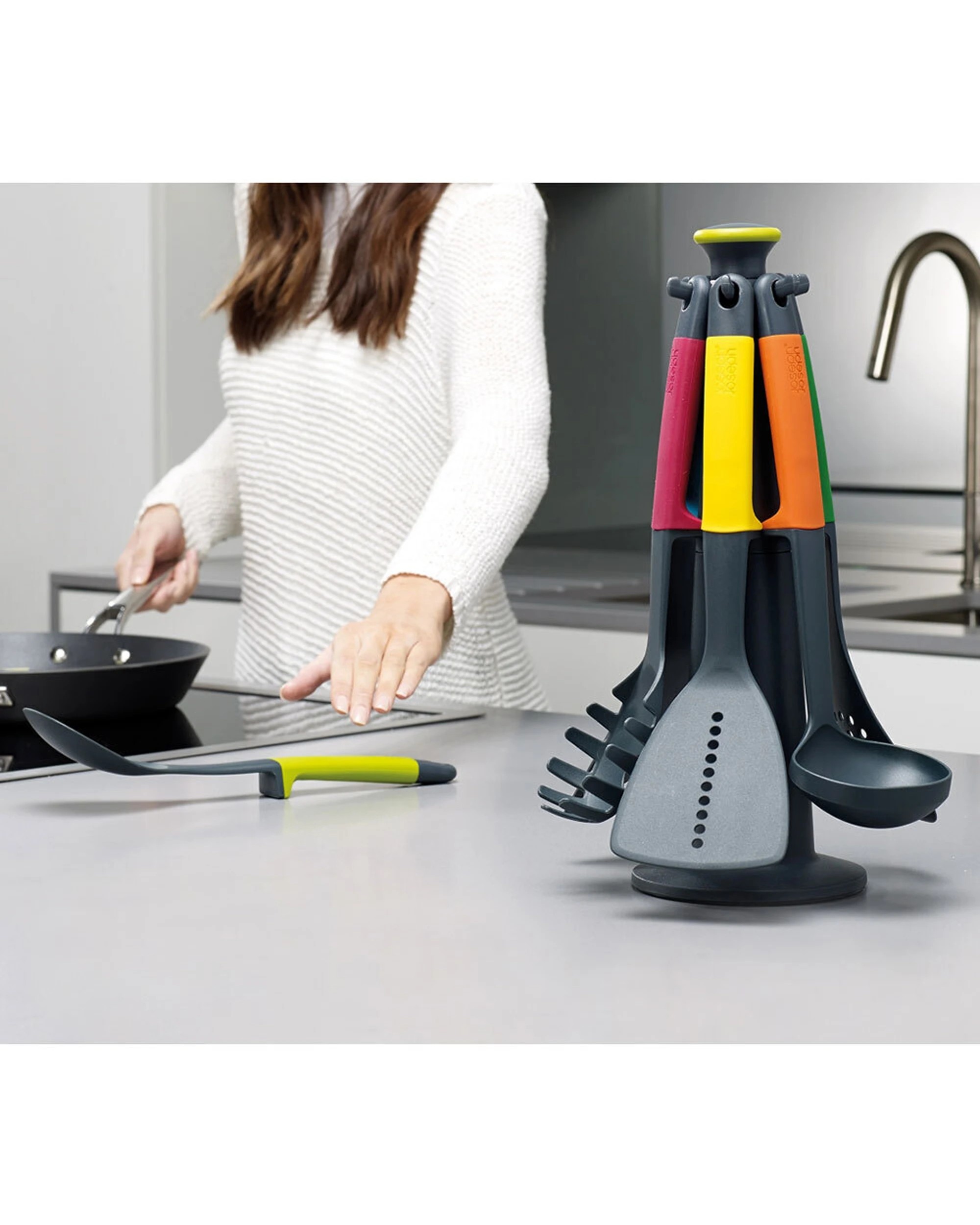 2 Joseph Joseph 6pc Kitchen Utensils Set Nylon Heads Weighted Handles - Multi, 2 of 7
