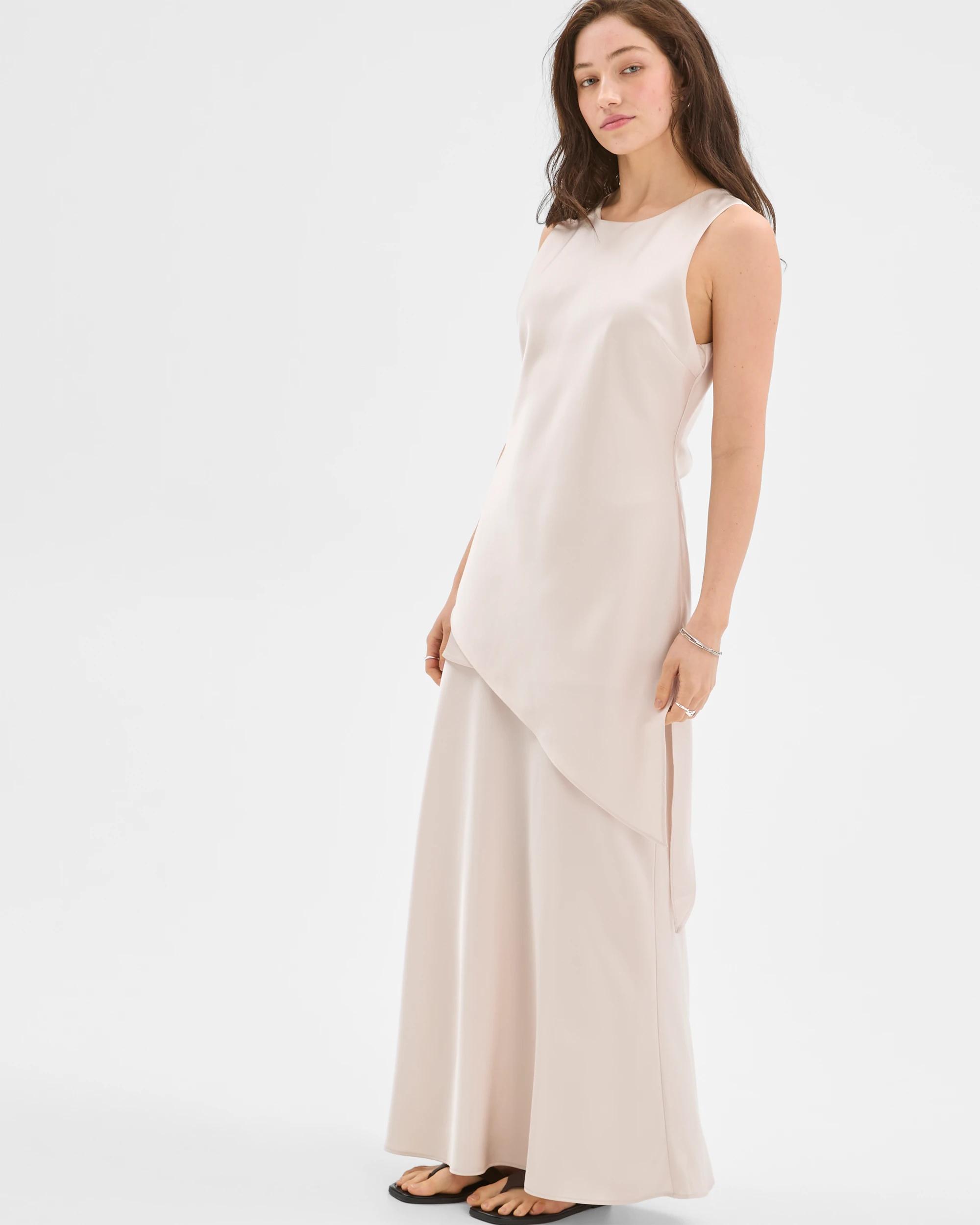 3 Lily Loves Satin Layered Maxi Skirt PEARL, 3 of 7